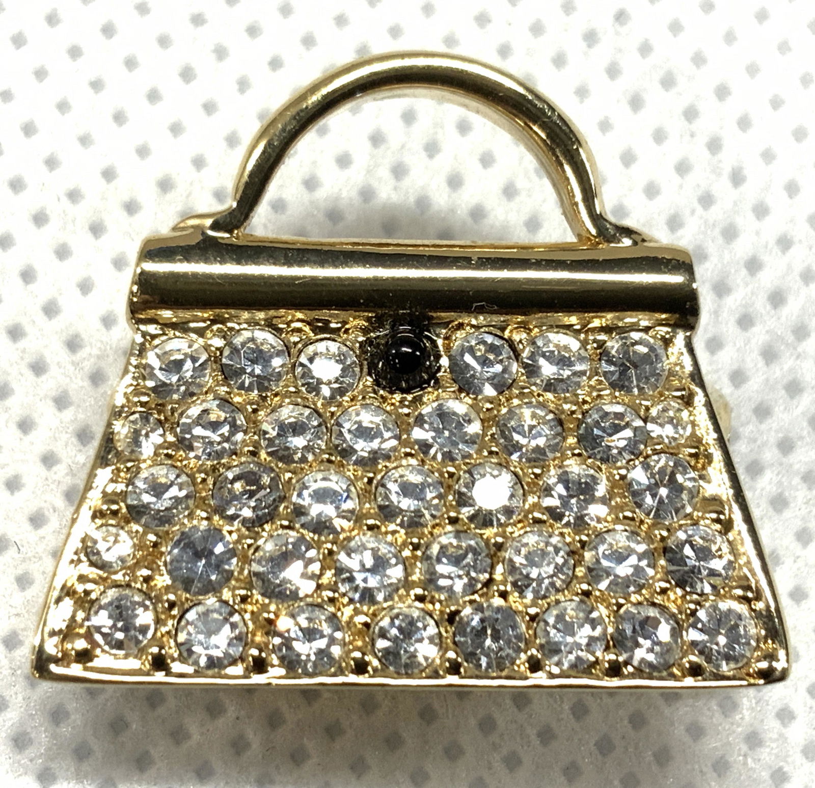 CAROLEE Signed Crystal Purse Lapel Pin (1 of 5)
