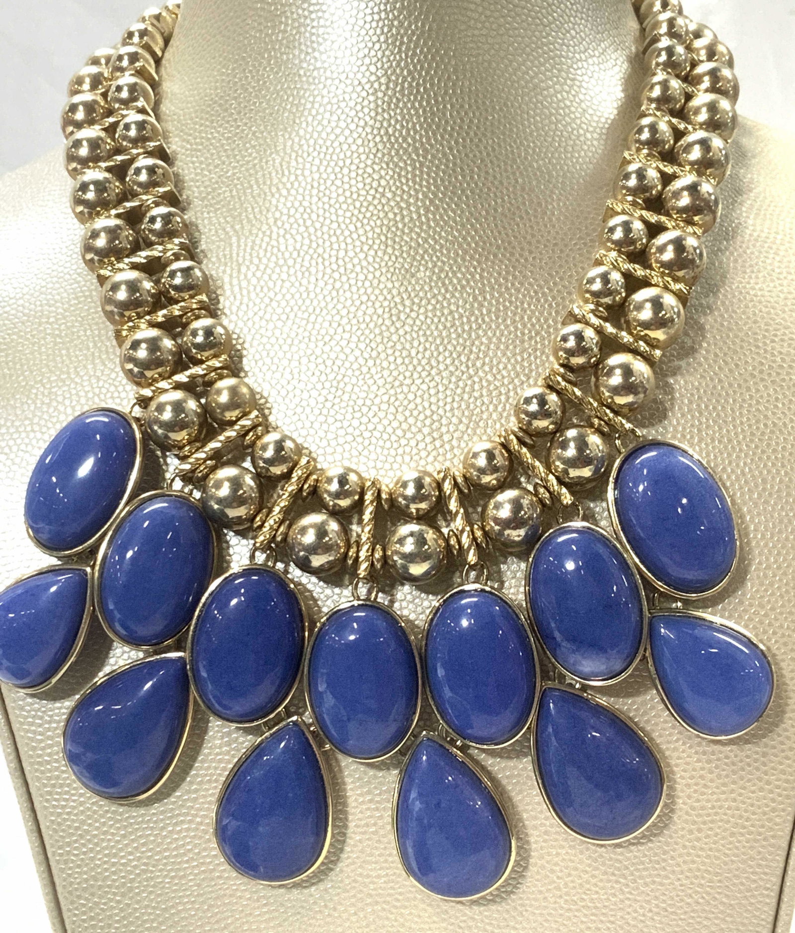 CARLOLEE LUX Signed Natural Stone Bib Necklace (1 of 5)