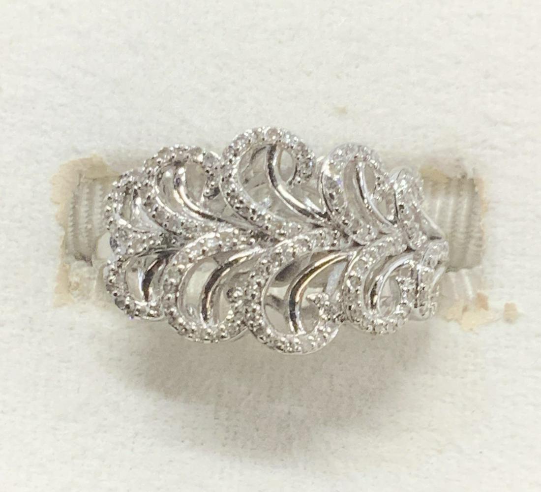Art Nouveau Diamond And Sterling Silver Ring (1 of 6)