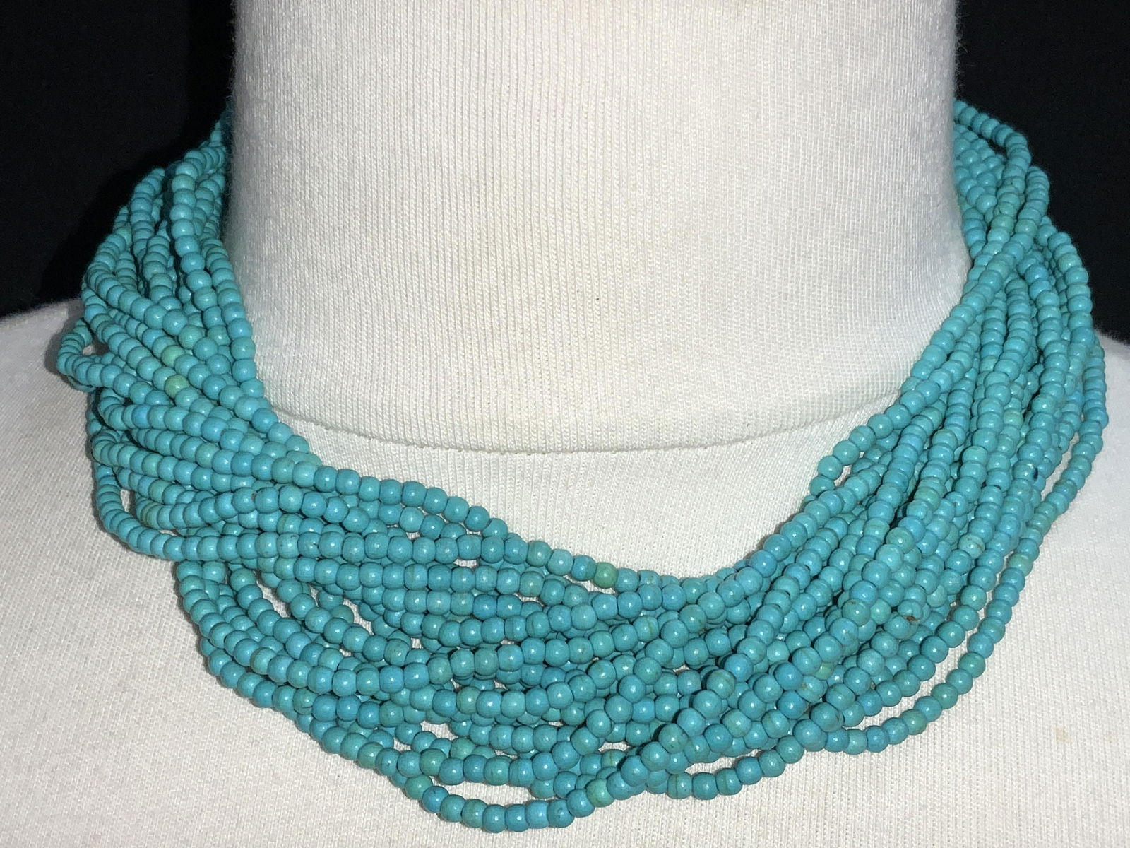 Multi Strand Turquoise Choker Necklace (1 of 4)