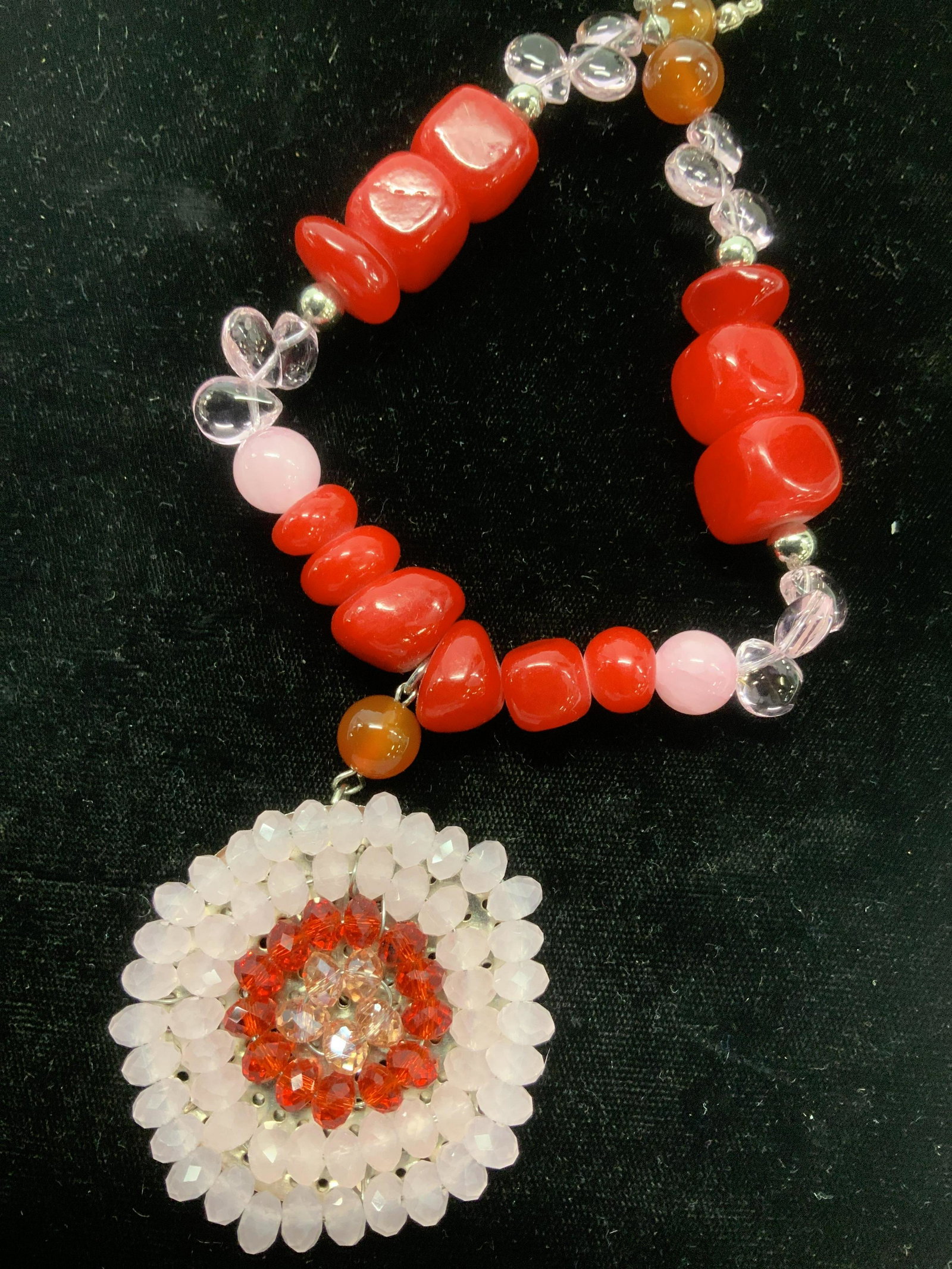 Glass Bead Arts and Crafts Pendant necklace (1 of 4)