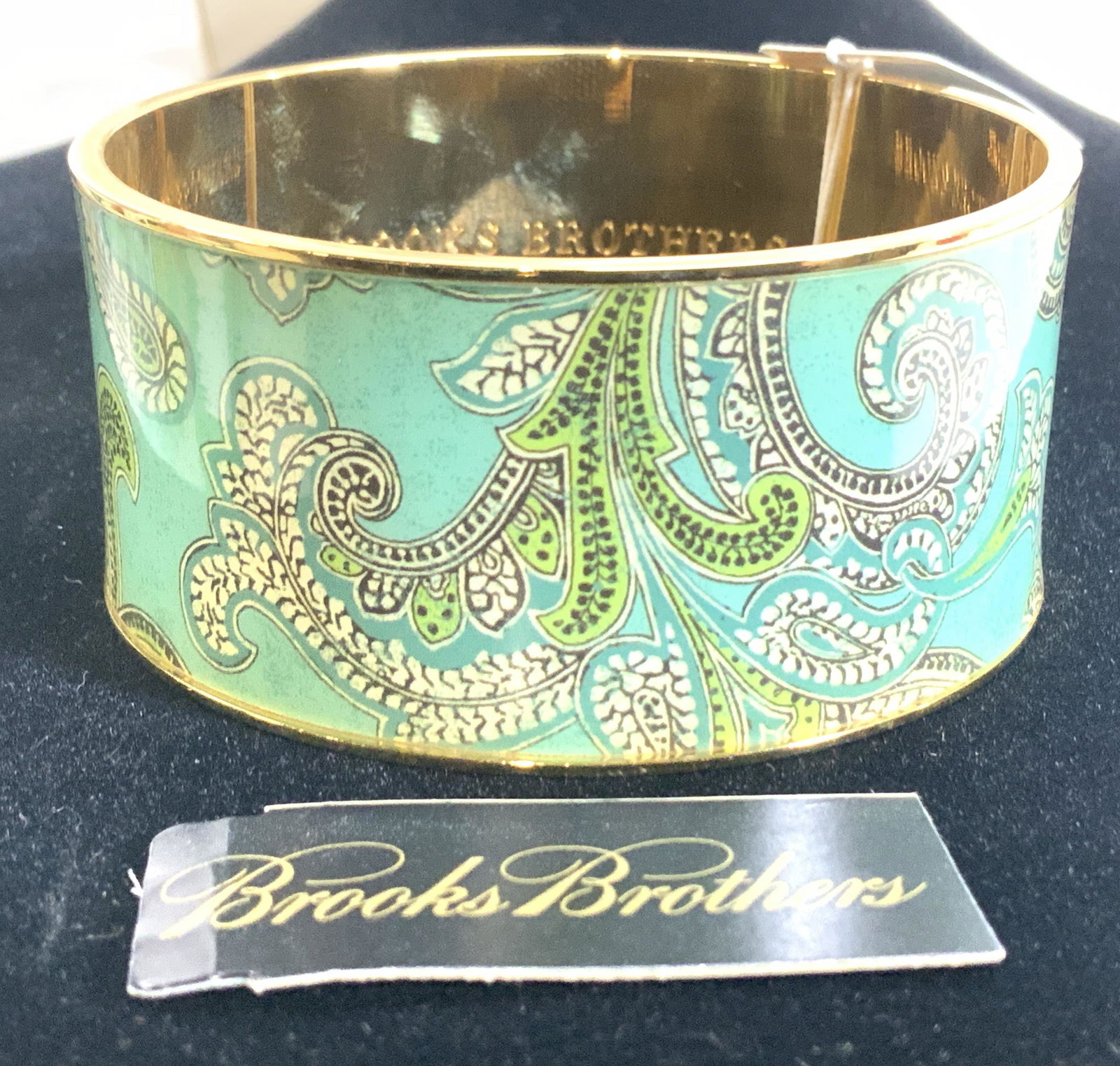 BROOKS BROTHERS Brass Paisley Bangle, NWT signed (1 of 4)