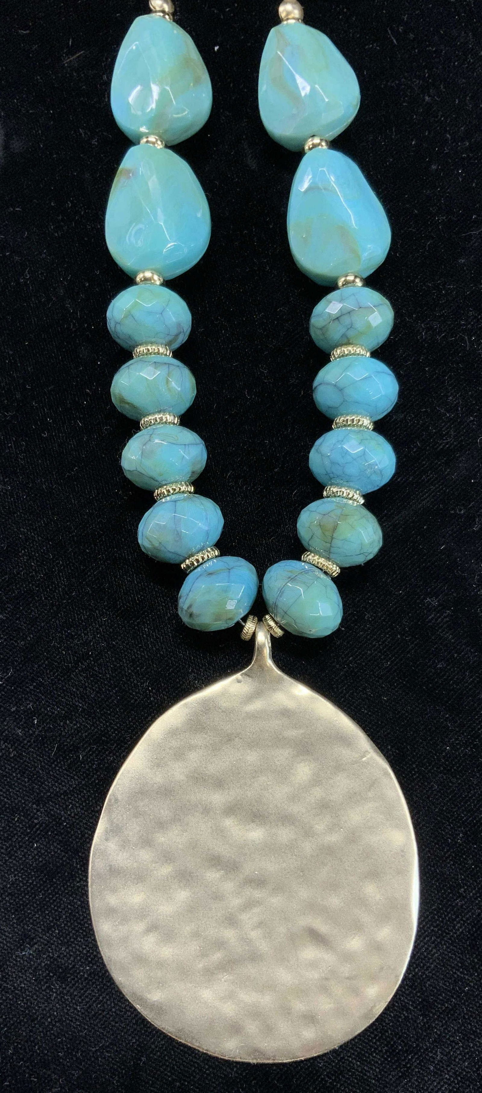 Chicos Signed Chunky Beaded Pendant Necklace (1 of 4)