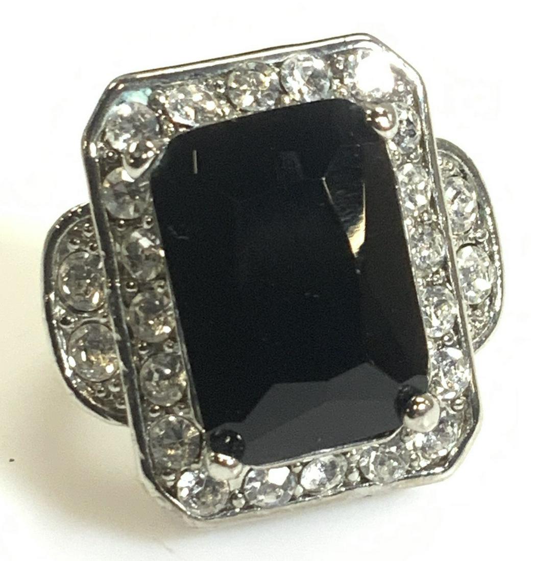 Onyx and Crystal Cocktail Ring (1 of 4)