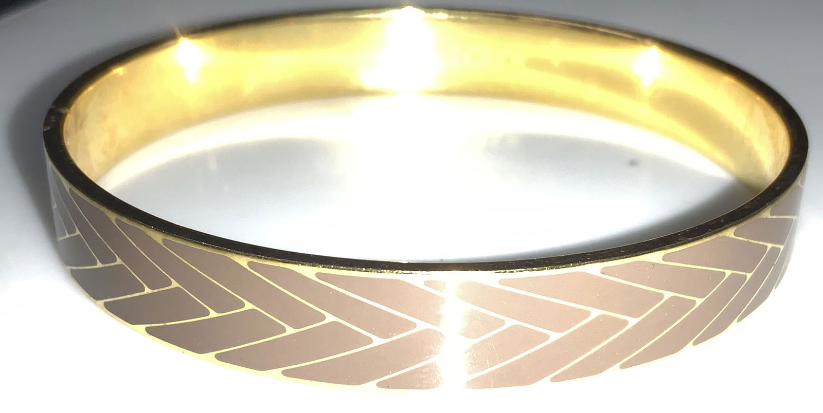 J.Crew Enamel Herringbone Pattern Bangle, Sgn (1 of 3)