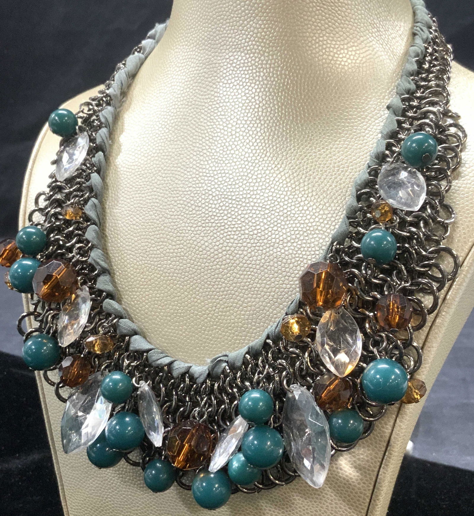 Artisanal TALBOTS Multi Textile Necklace, NWT (1 of 5)