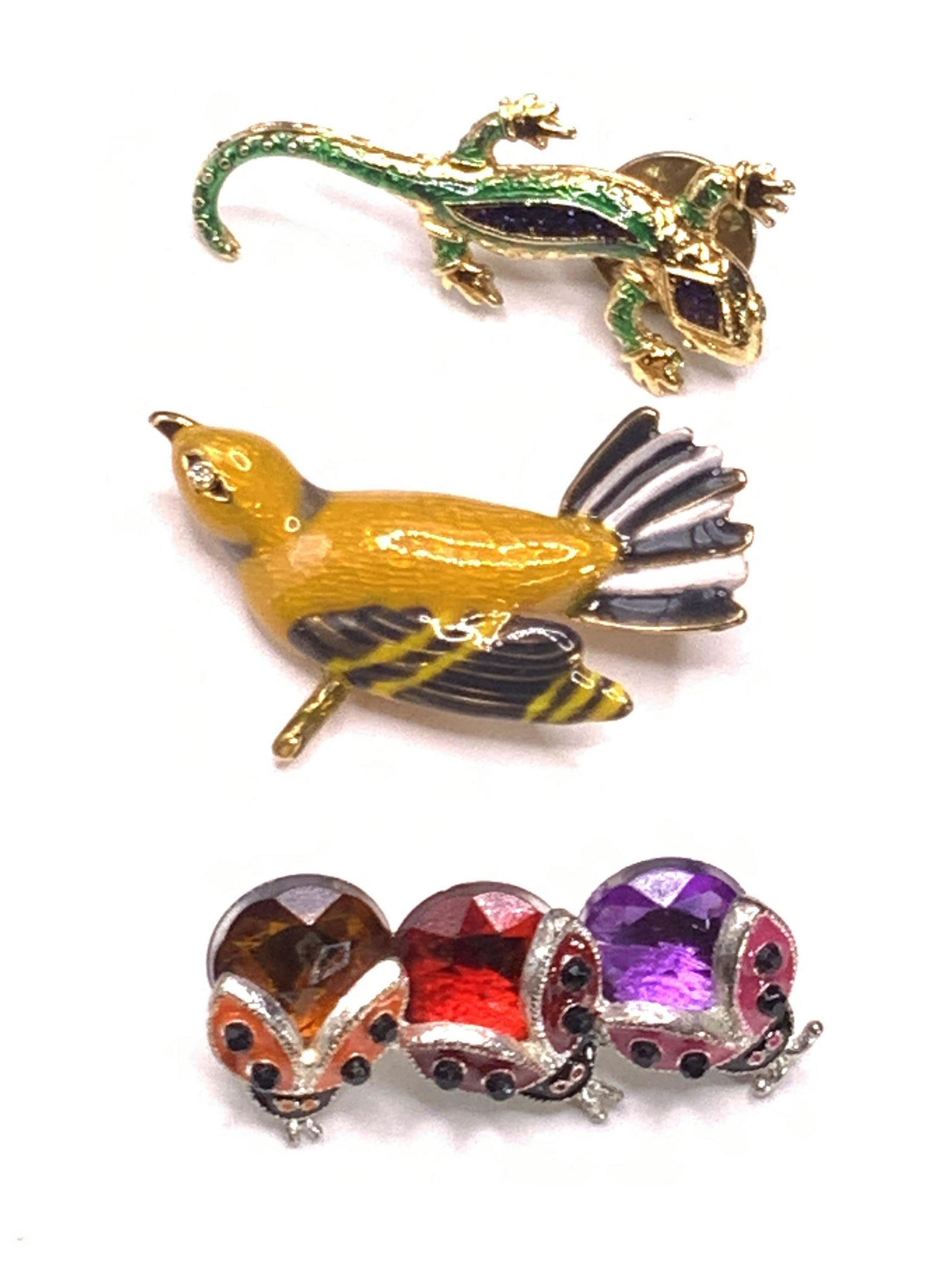 Lot 3 Vintage Enameled Creature Pins, MMA &More (1 of 9)