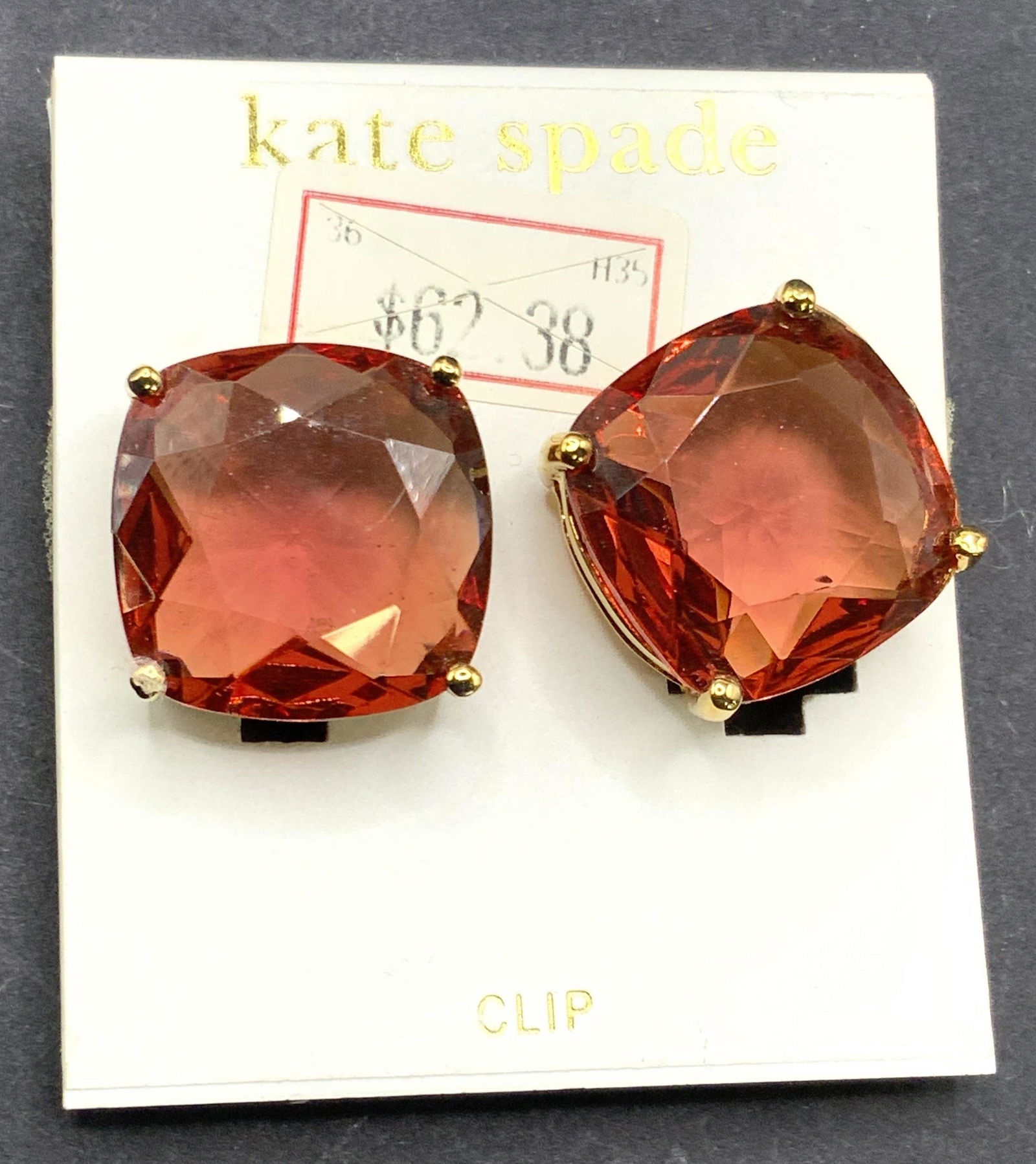 KATE SPADE NWT Solitaire Red Crystal Earrings (1 of 5)
