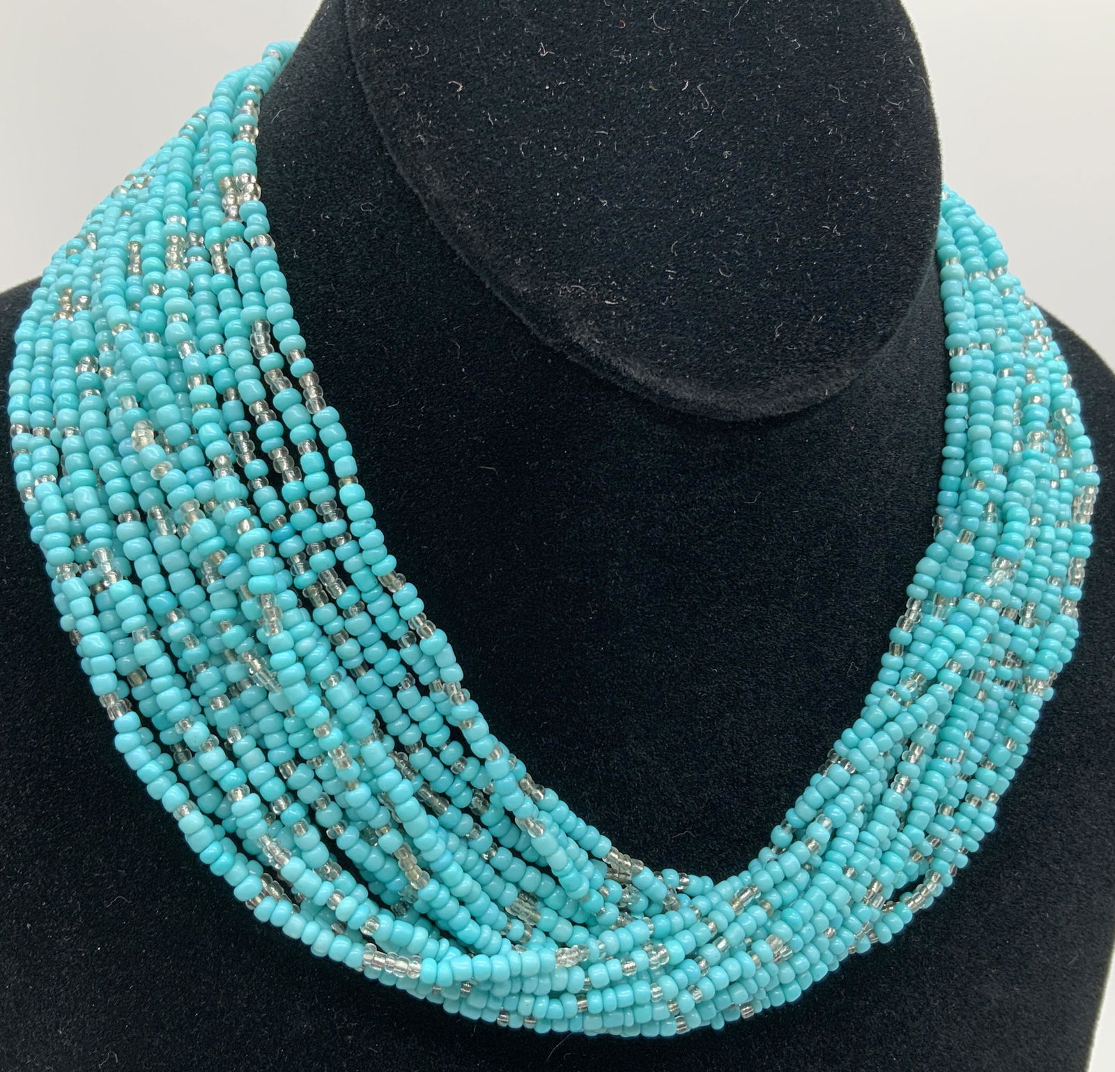 Lucky Brand Hand Bead Turquoise Necklace, Sgn (1 of 4)