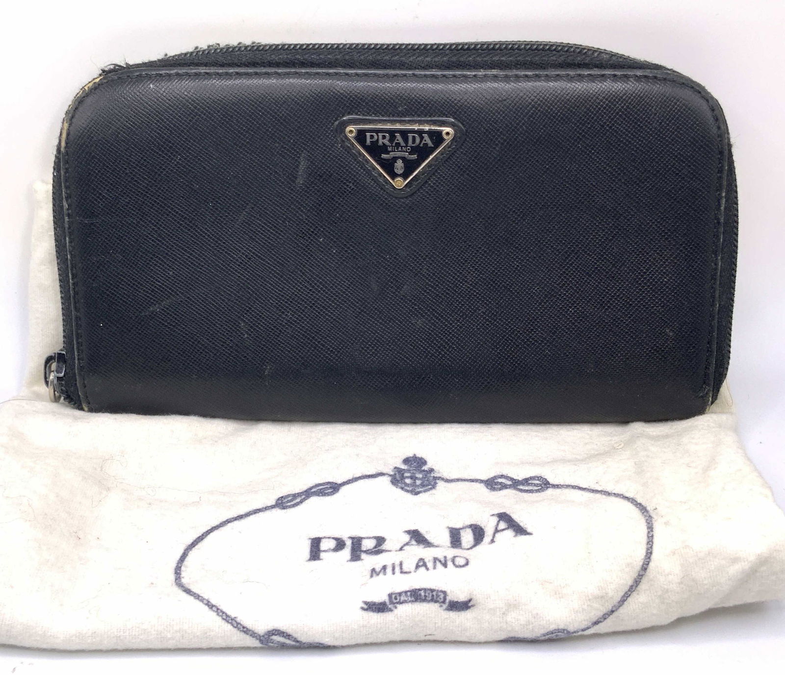 PRADA Vintage Saffiano Black Leather Wallet, Bag (1 of 13)