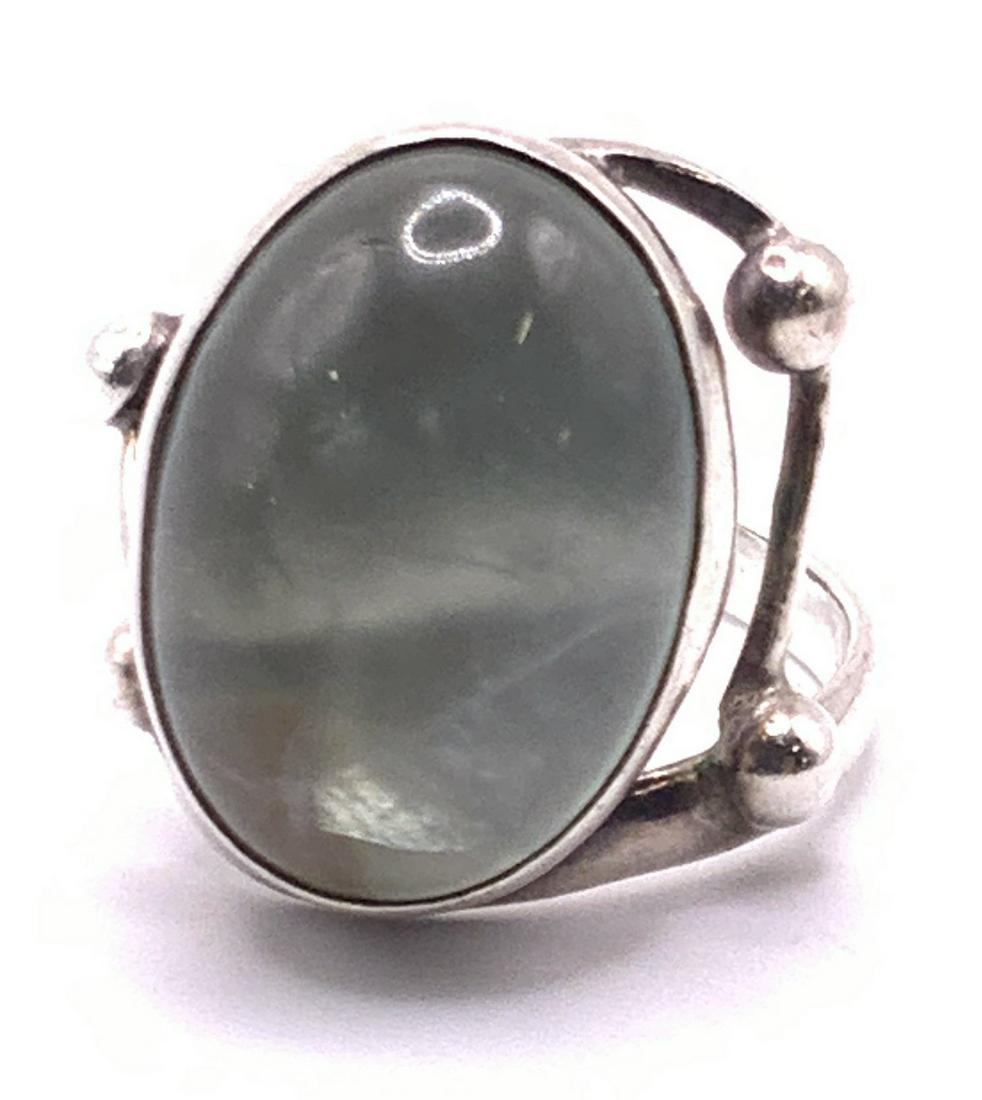 Vintage STERLING SILVER Natural Stone Ring (1 of 9)