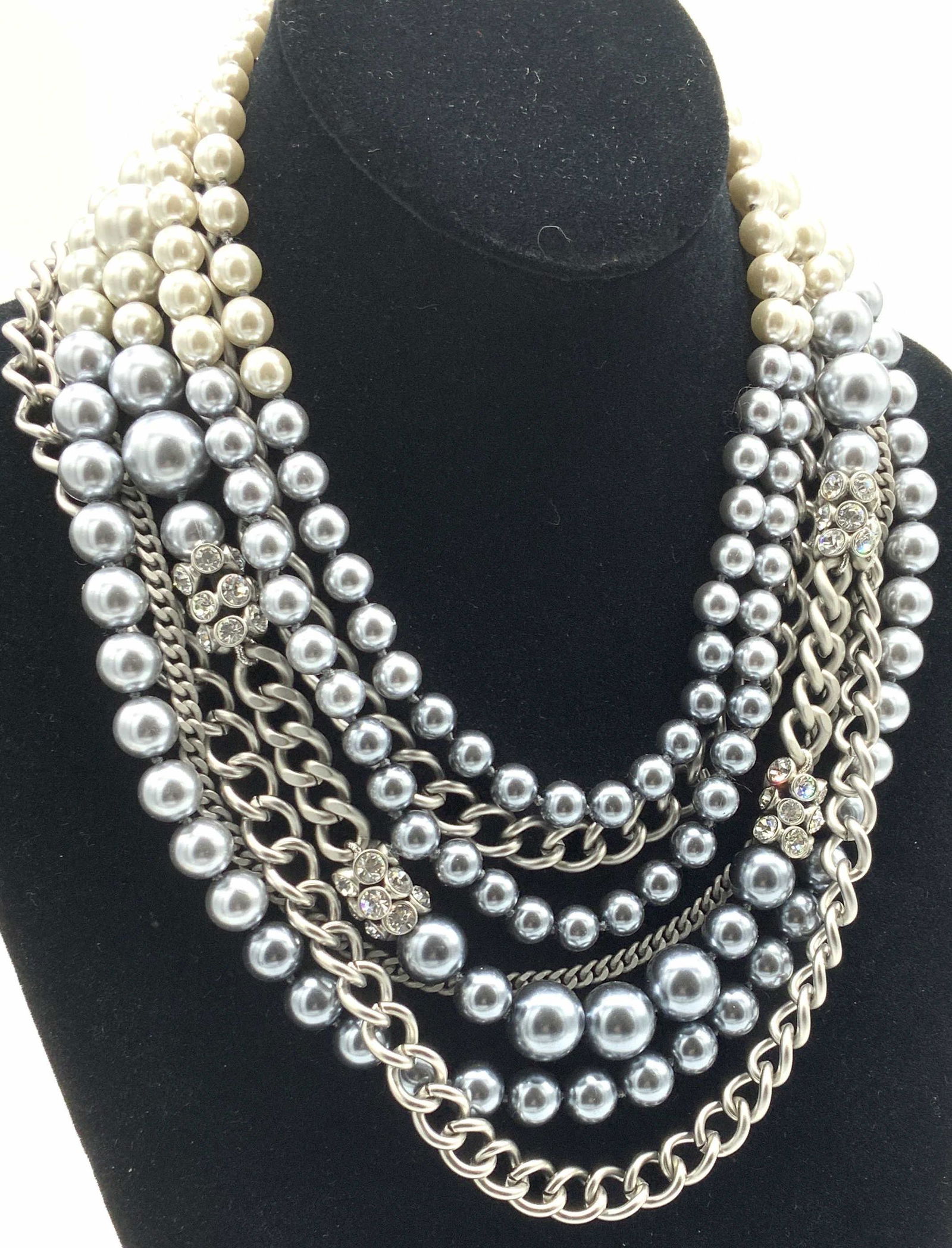 GIVENCHY Signed Pearlescent  Chain Necklace NWT (1 of 8)