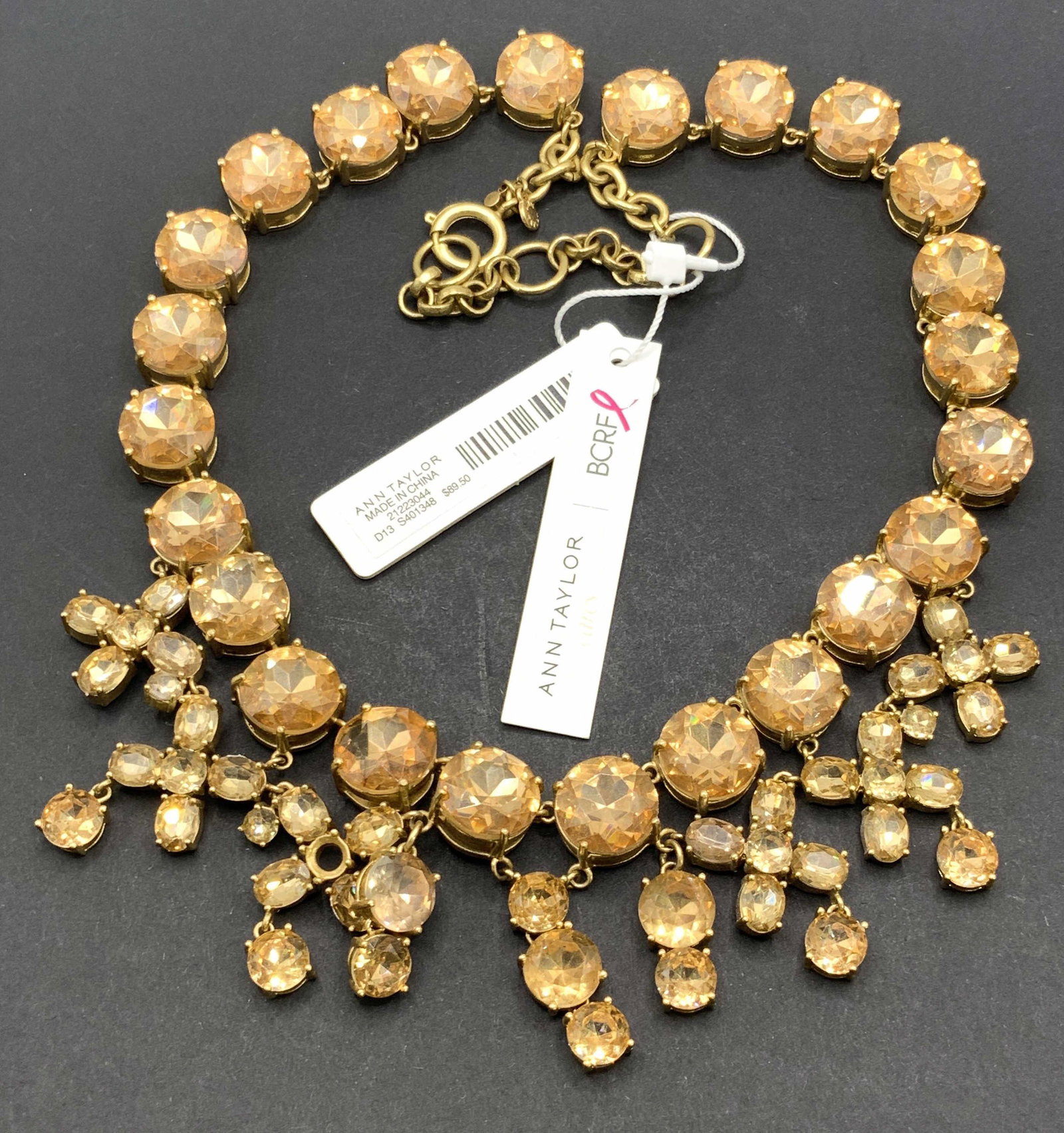 ANN TAYLOR NWT Chunky Faceted Crystal Necklace (1 of 9)