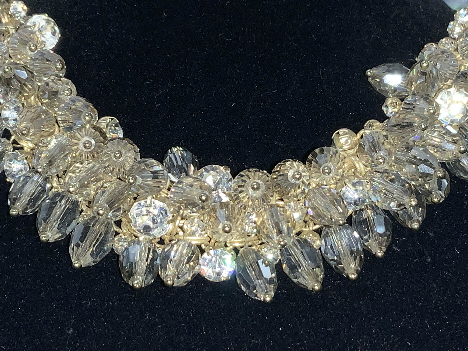 ABS Aurora Borealis Dangle Bead Bib Necklace (1 of 4)