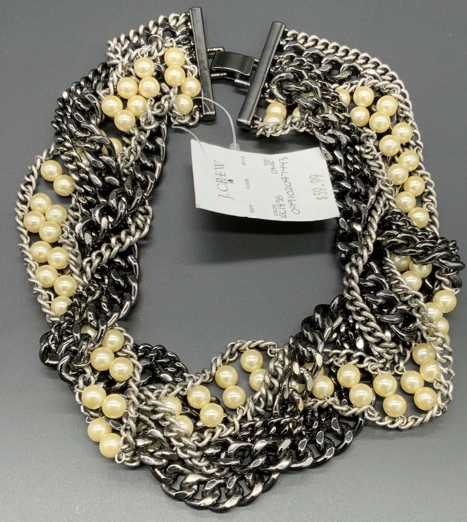 J. CREW NWT Chunky Multi Chain Bib Necklace, Box (1 of 8)