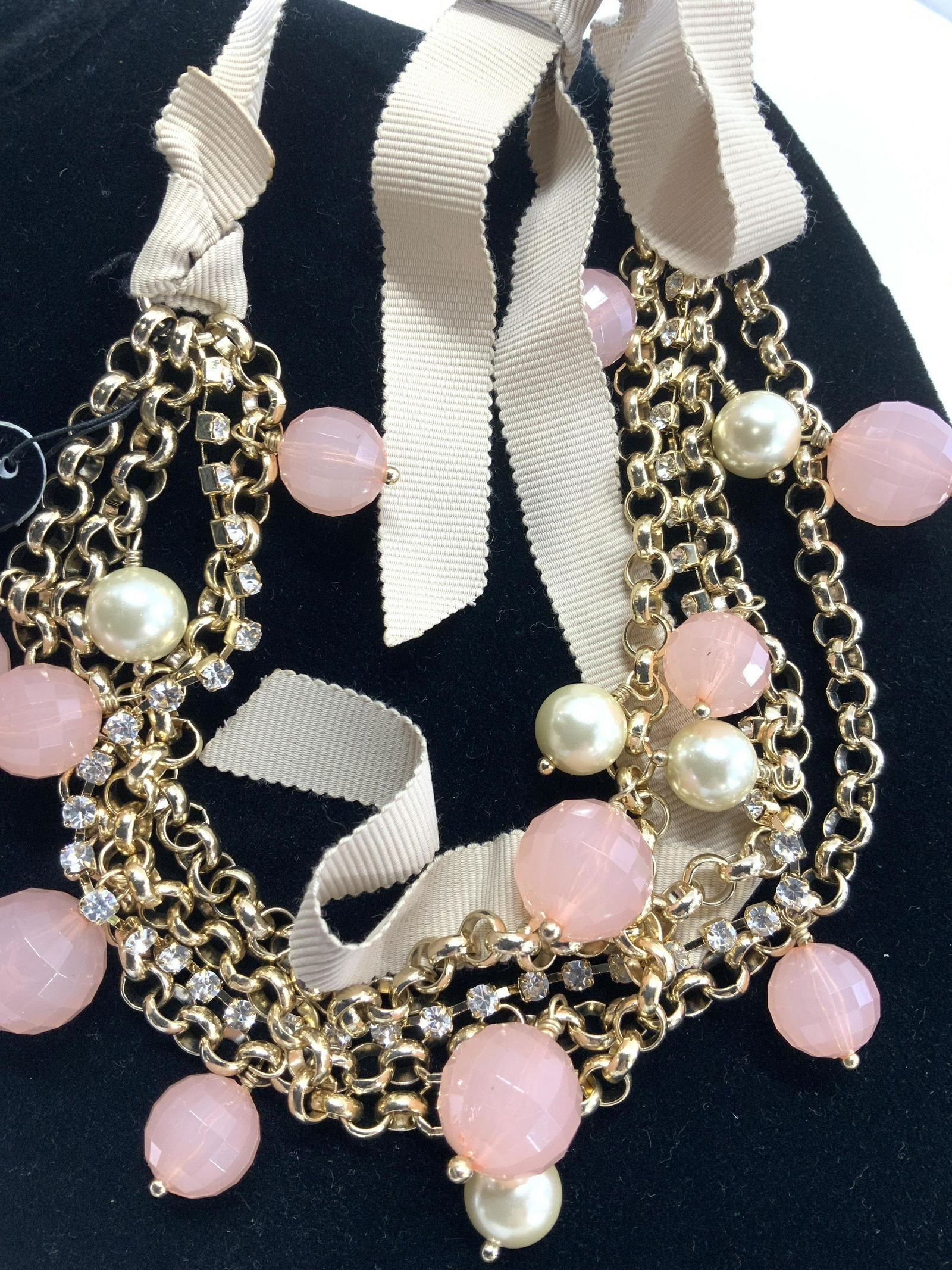 Multi Chain Bead & Rhinestone Bib Necklace, nwt (1 of 5)