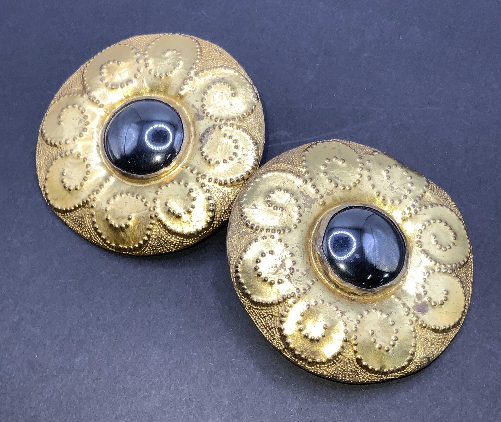 TAKI Vntg 975 STERLING SILVER Gold Wash Earrings (1 of 11)