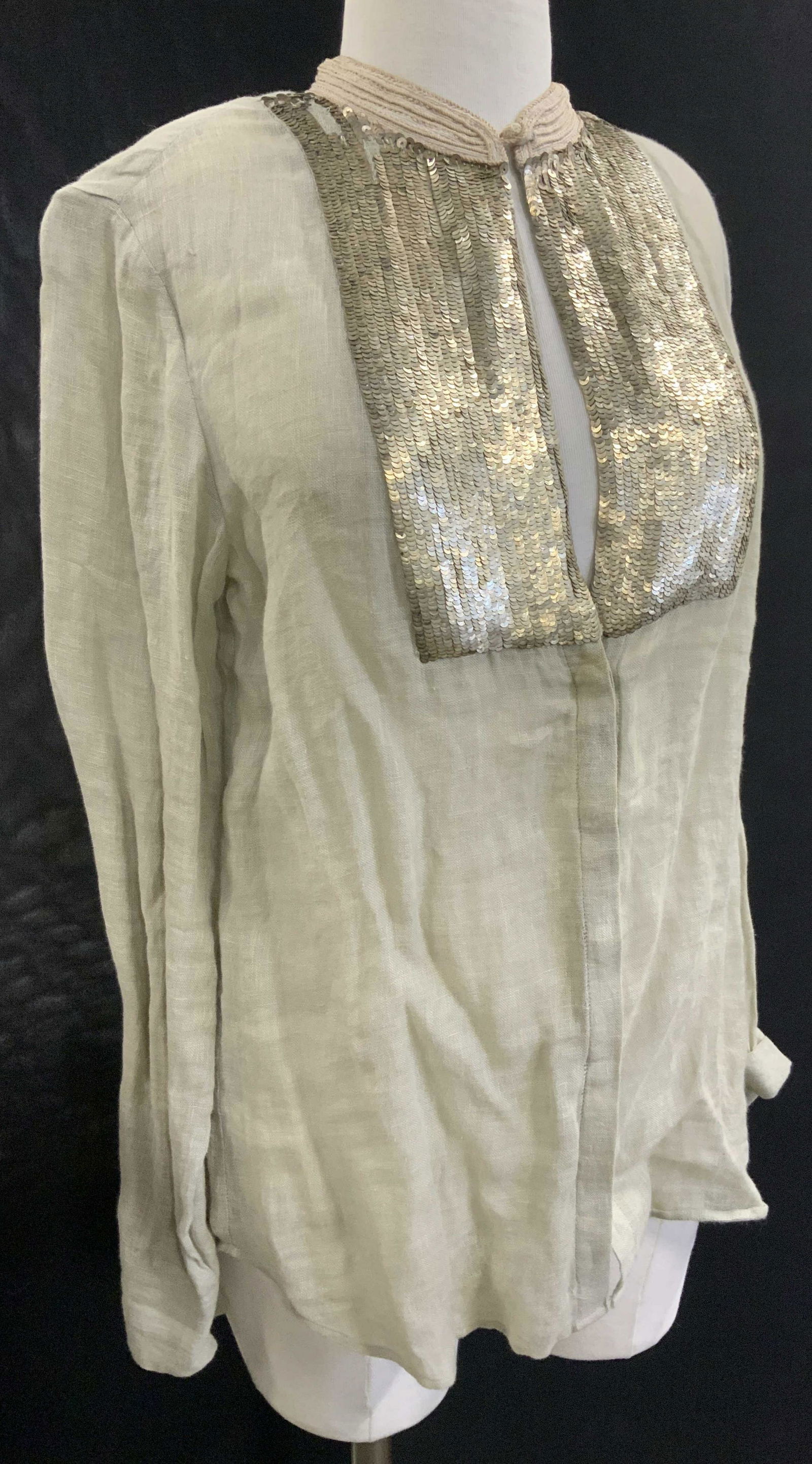 JOSEPH Soft Linen Blouse w/ Sequins, India (1 of 7)