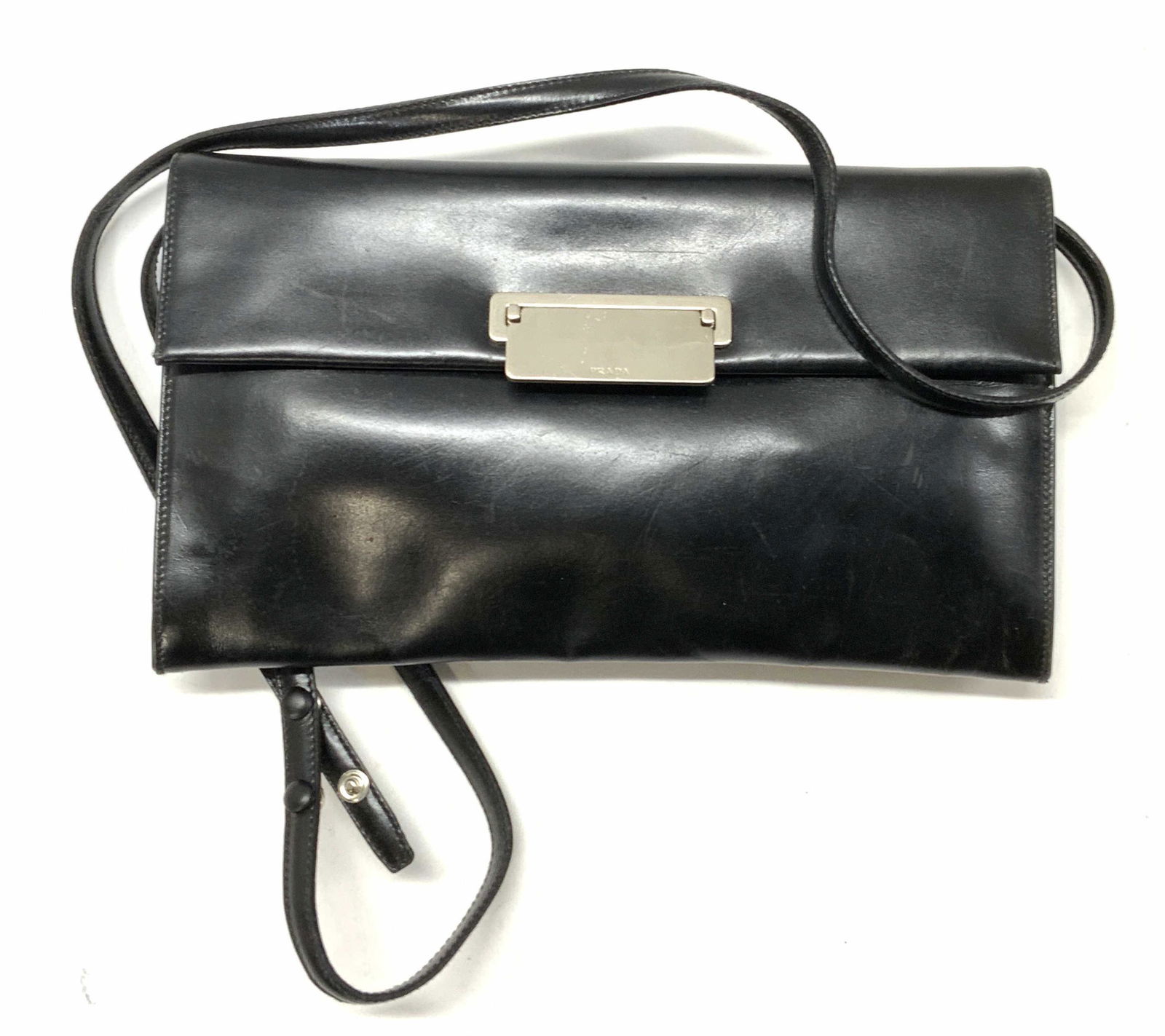 PRADA MILANO Sgn Vtg Leather Shoulder Bag ITALY (1 of 10)