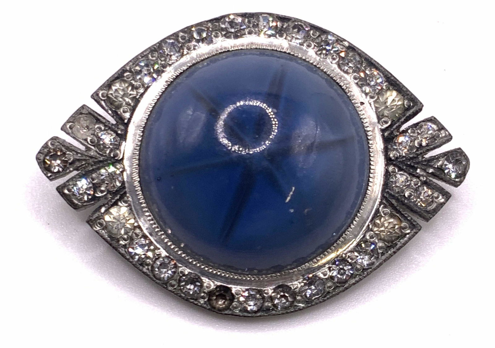 Bejeweled Eye Form Blue Star Brooch, Jewelry (1 of 10)