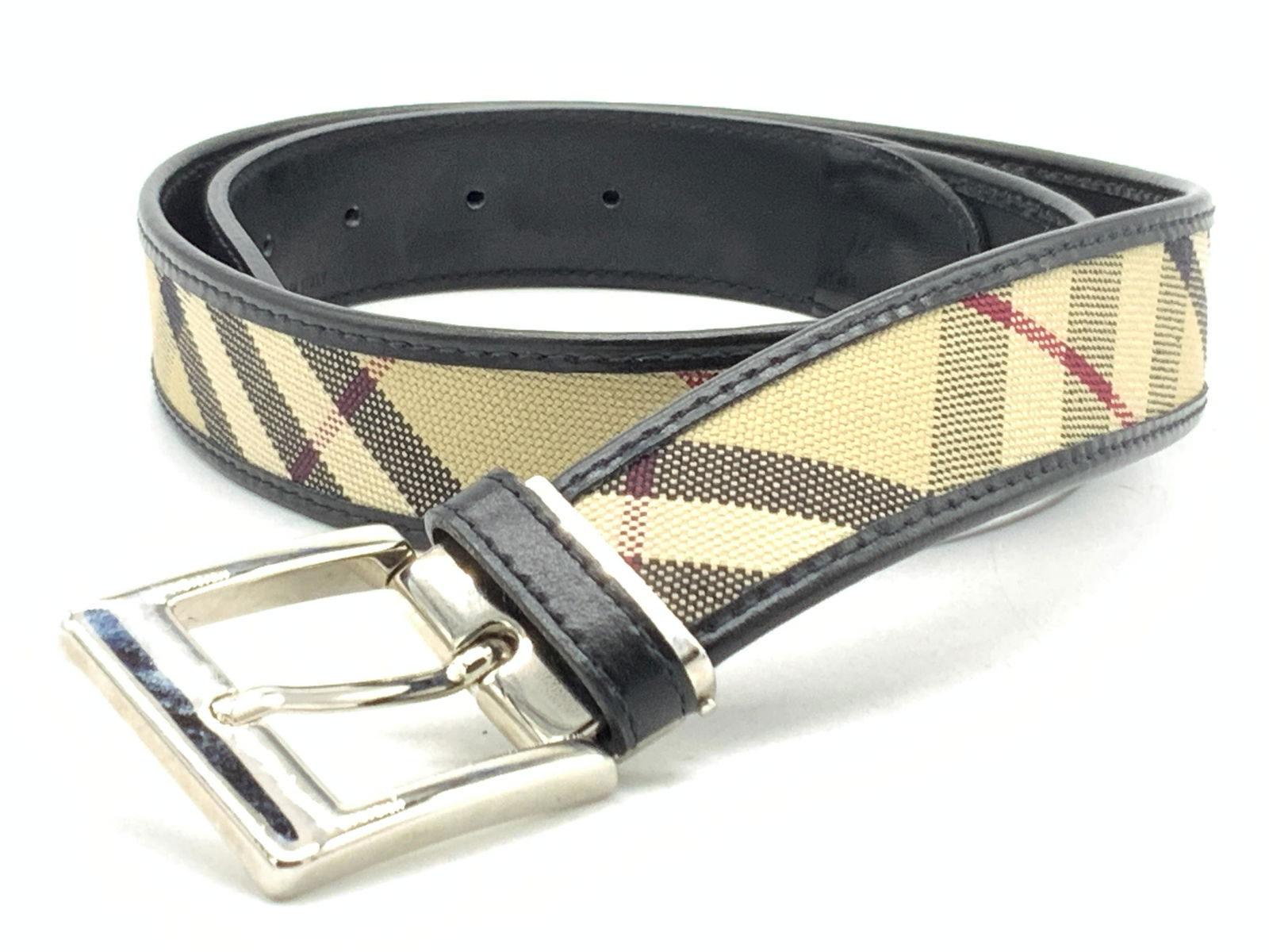 BURBERRY Nova Check Leather Belt, Italy (1 of 12)