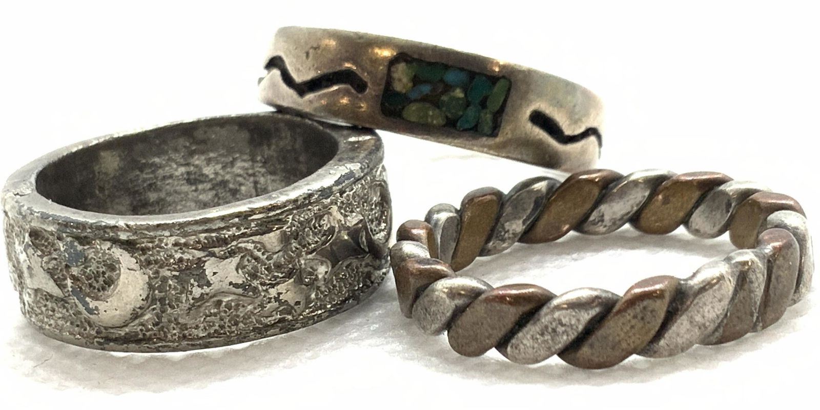 3 Vintage Sterling Silver & Ornate Rings (1 of 5)