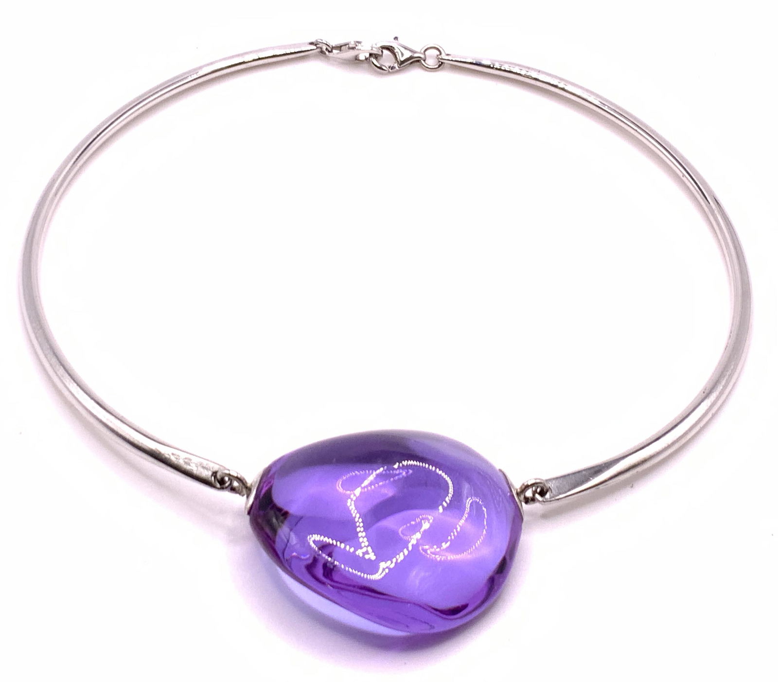 BACCARAT Purple Crystal Pendant Sterling Necklace (1 of 14)