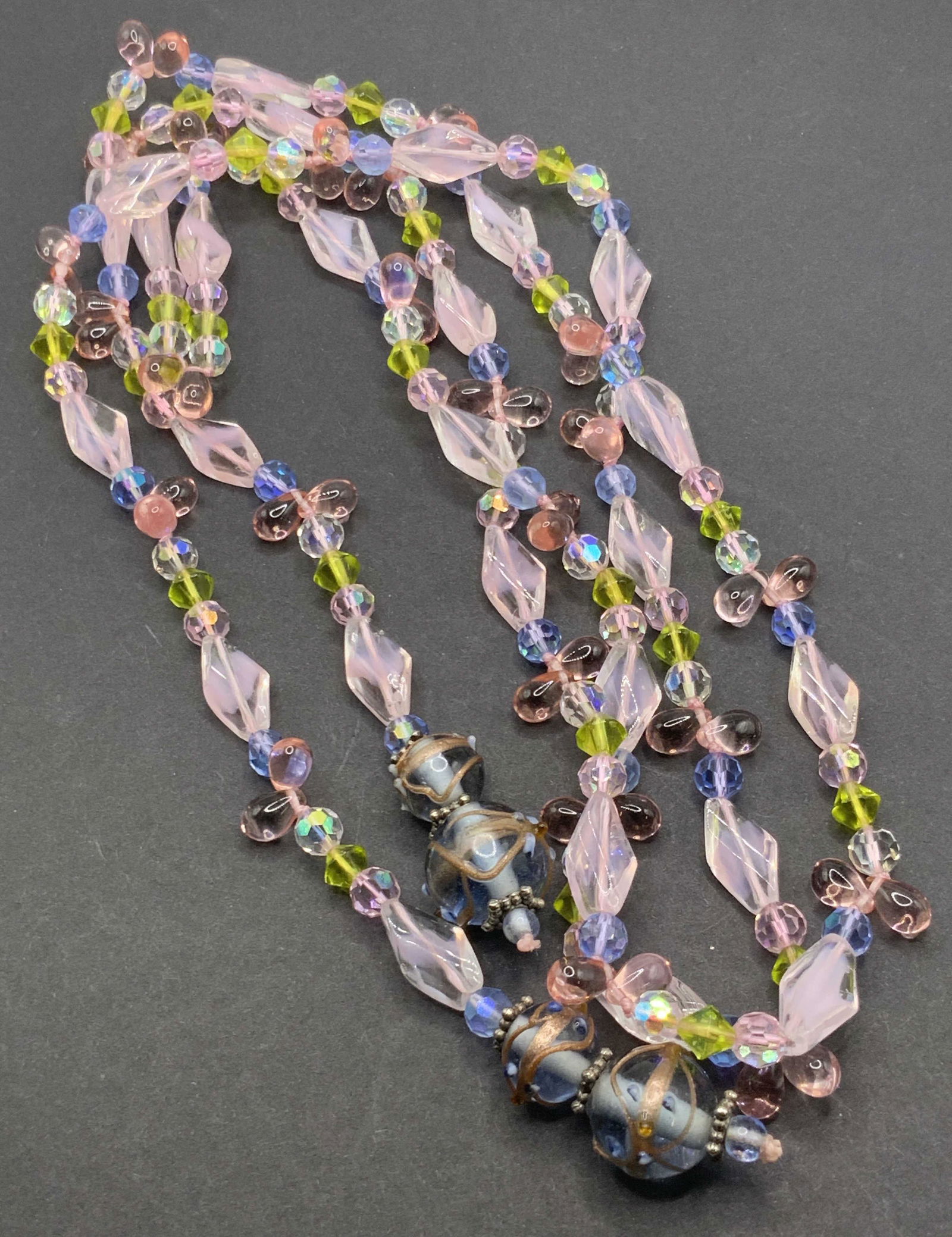 Vintage Lariat Style Crystal Beaded Necklace (1 of 15)