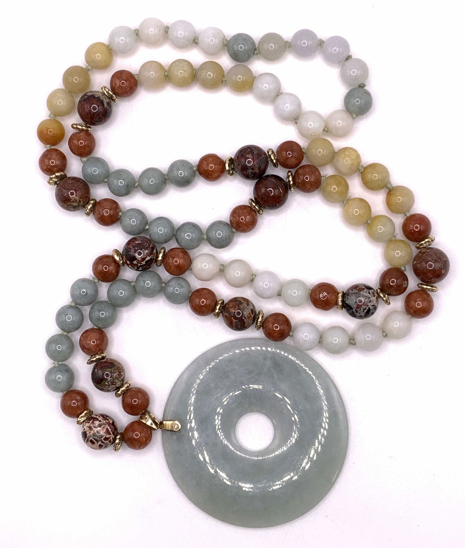 Multi-Tone Quartz Beaded Pendant Necklace 14K Gold (1 of 9)