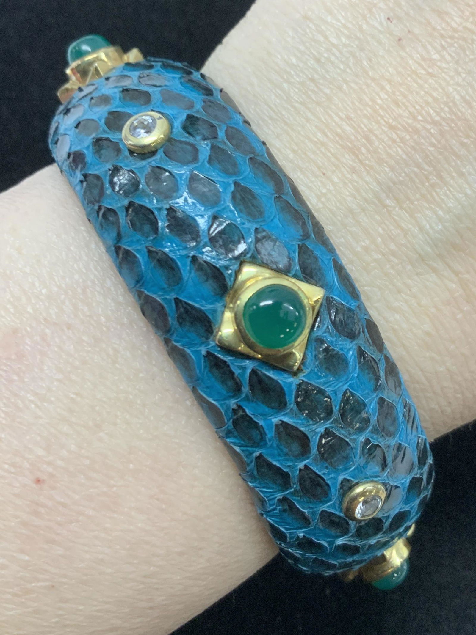 SENTI Sign Snakeskin Leather Cuff, Italy (1 of 7)