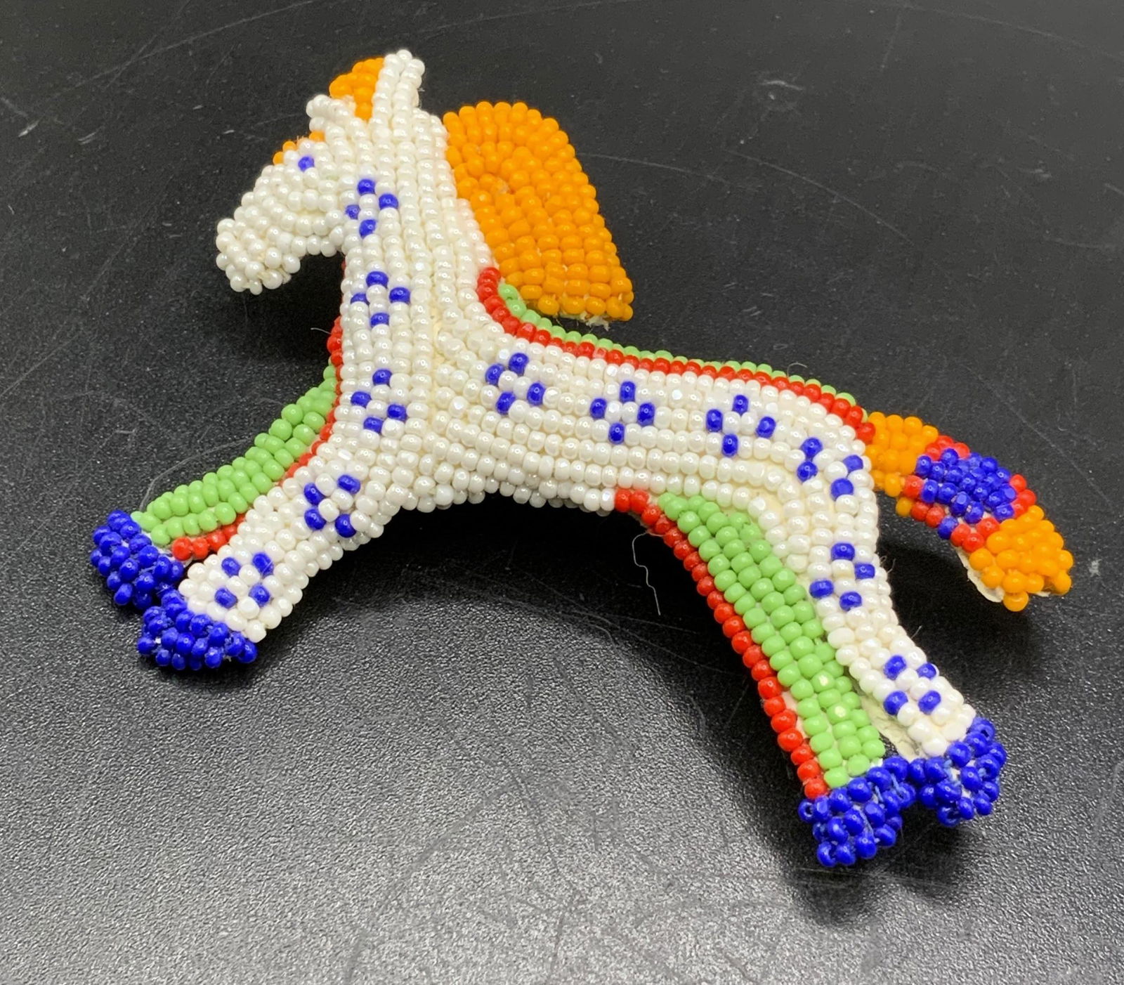 Vintage Signed Beaded Multi-Tone Horse Brooch (1 of 10)