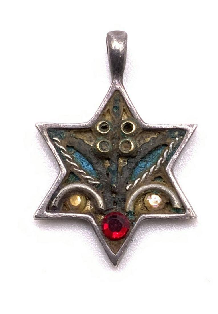 STERLING SILVER Vtg Star of David Pendant, Judaica (1 of 6)