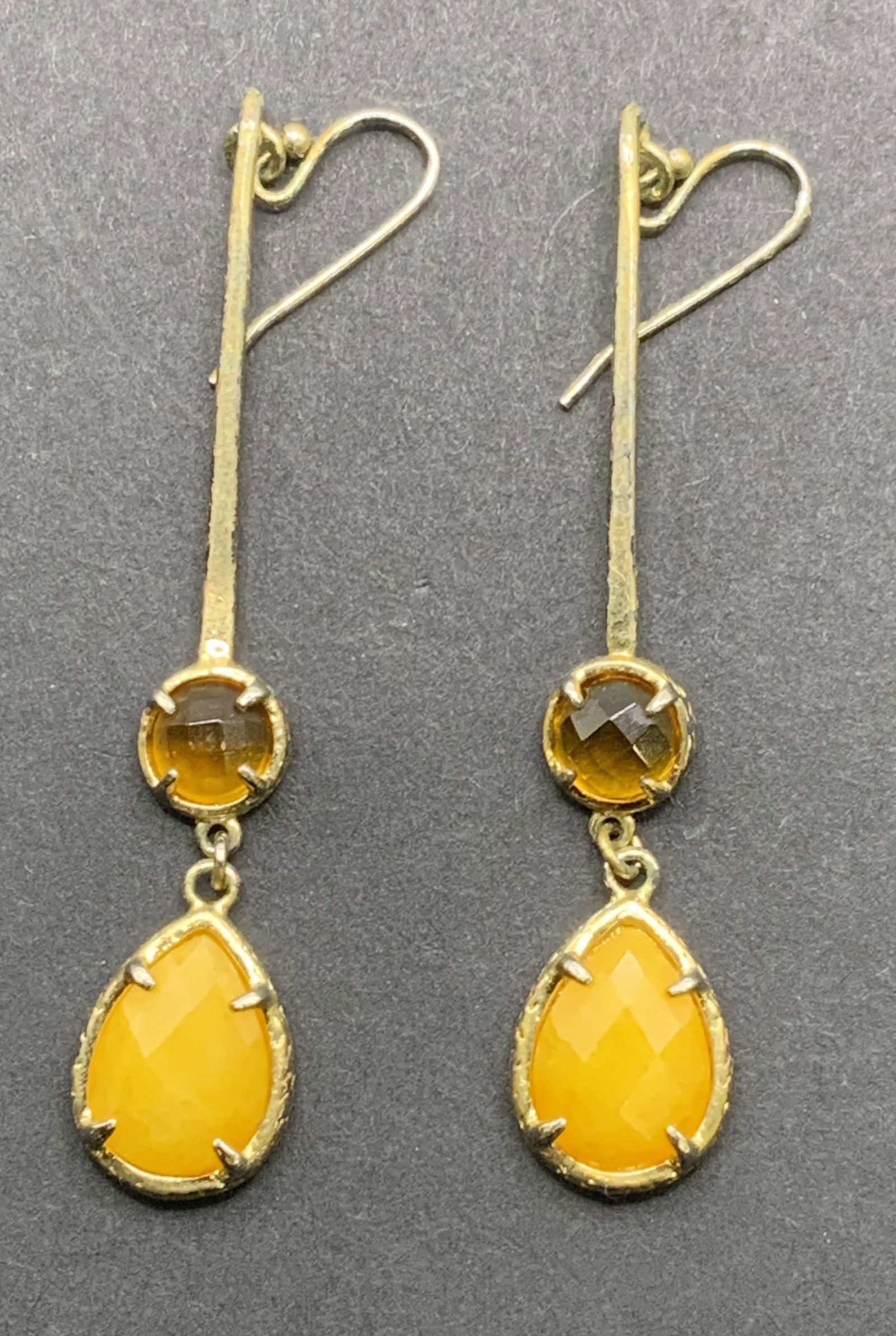 Vintage Citrine Dangle Earrings, Jewelry (1 of 7)