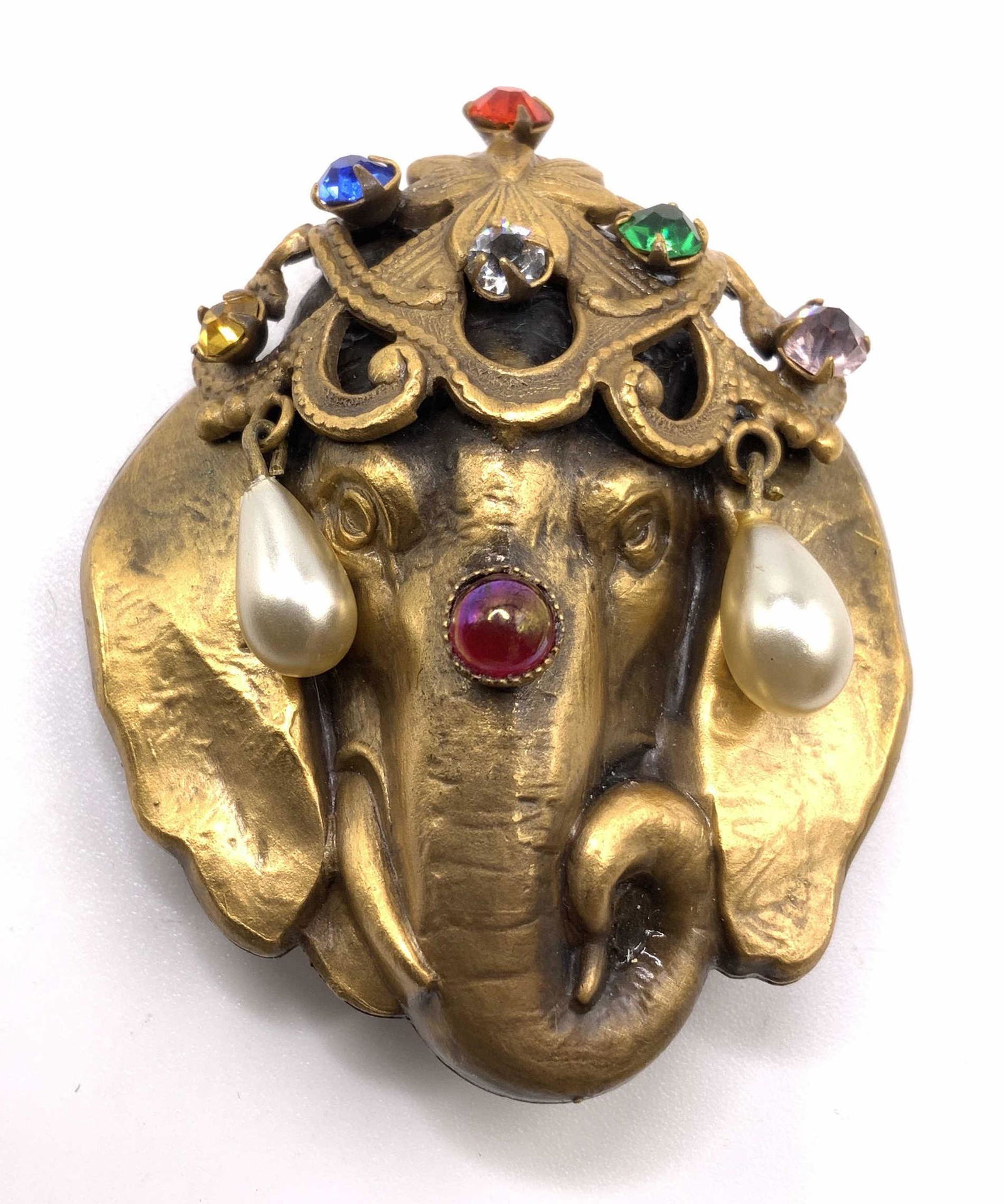 JOSEFF OF HOLLYWOOD Sgn Jeweled Elephant Brooch (1 of 9)