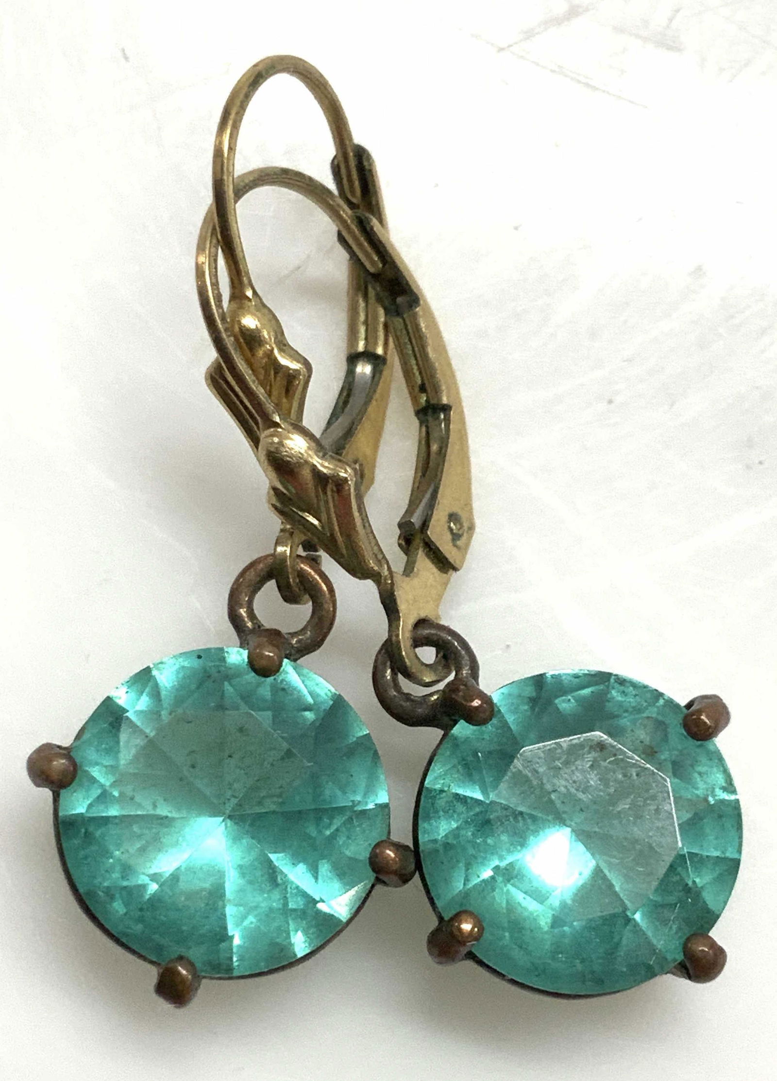 14k Gold Filled Green Glass Earrings (1 of 5)