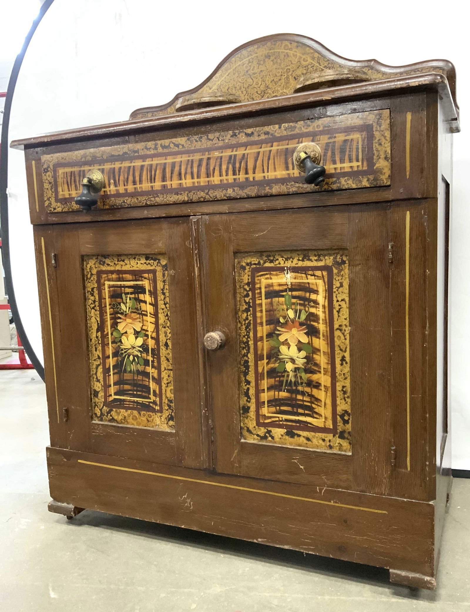 Vintage Faux Painted Wooden Commode Wash Stand (1 of 16)