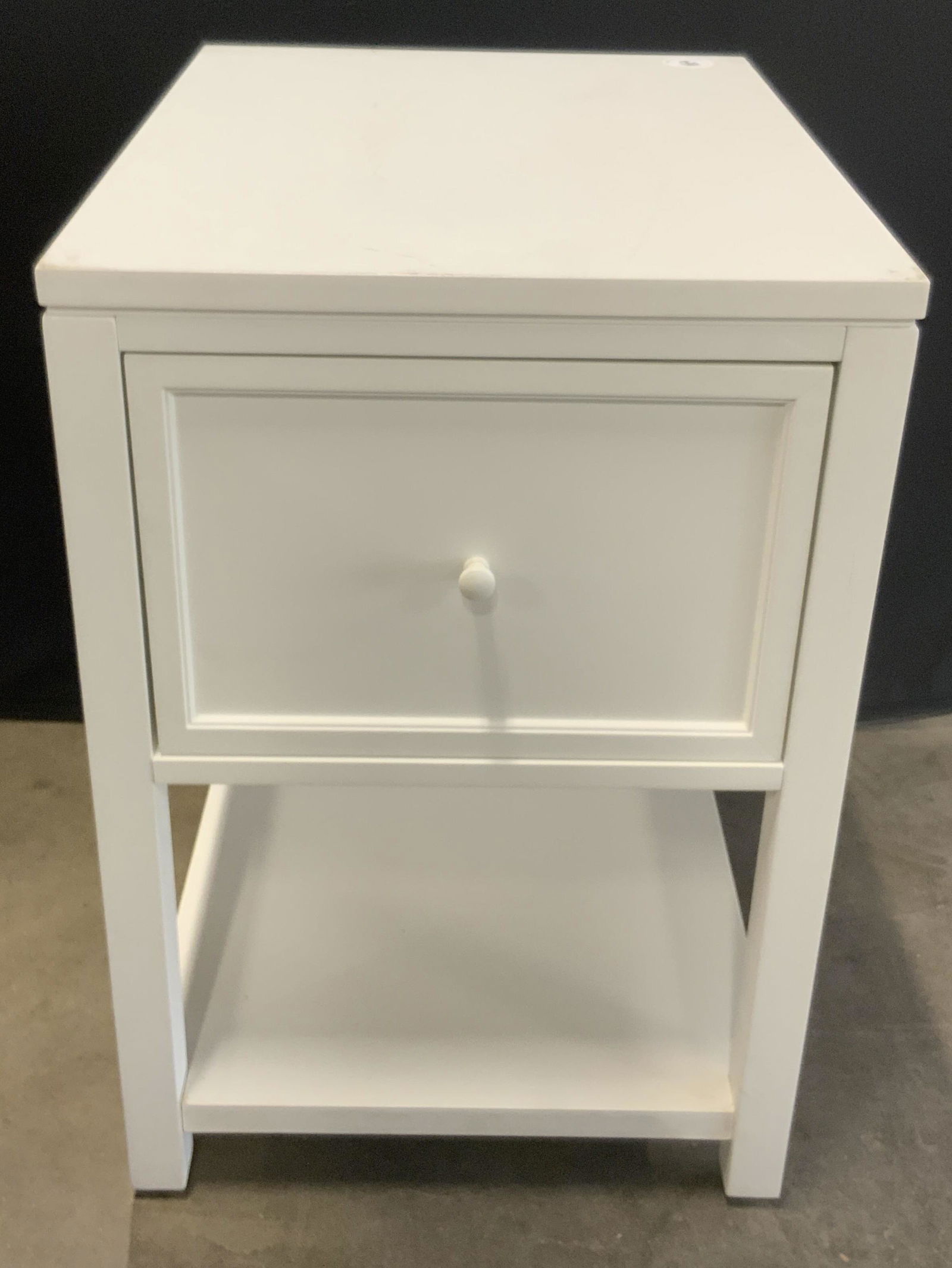 Wooden End Table W/ Drawer In Picket Fence White (1 of 14)