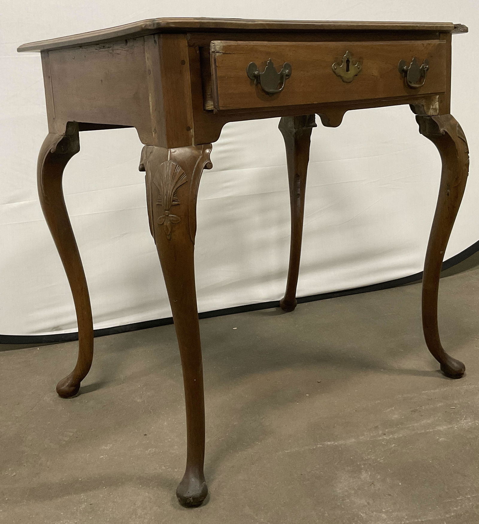 Early Vintage Wood Inlaid Side Table (1 of 19)