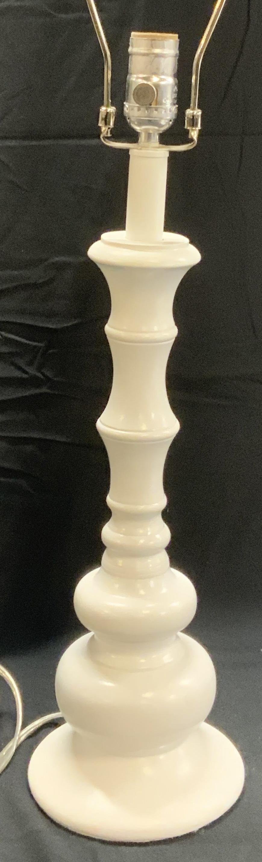 Carved Wood White Table Lamp (1 of 10)