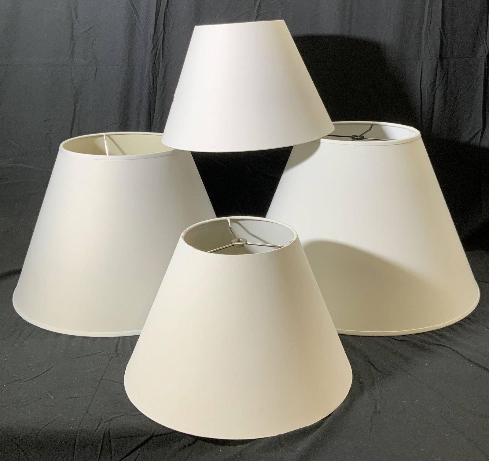 Lot 4 Off White, White Tapered Lamp Shades (1 of 10)