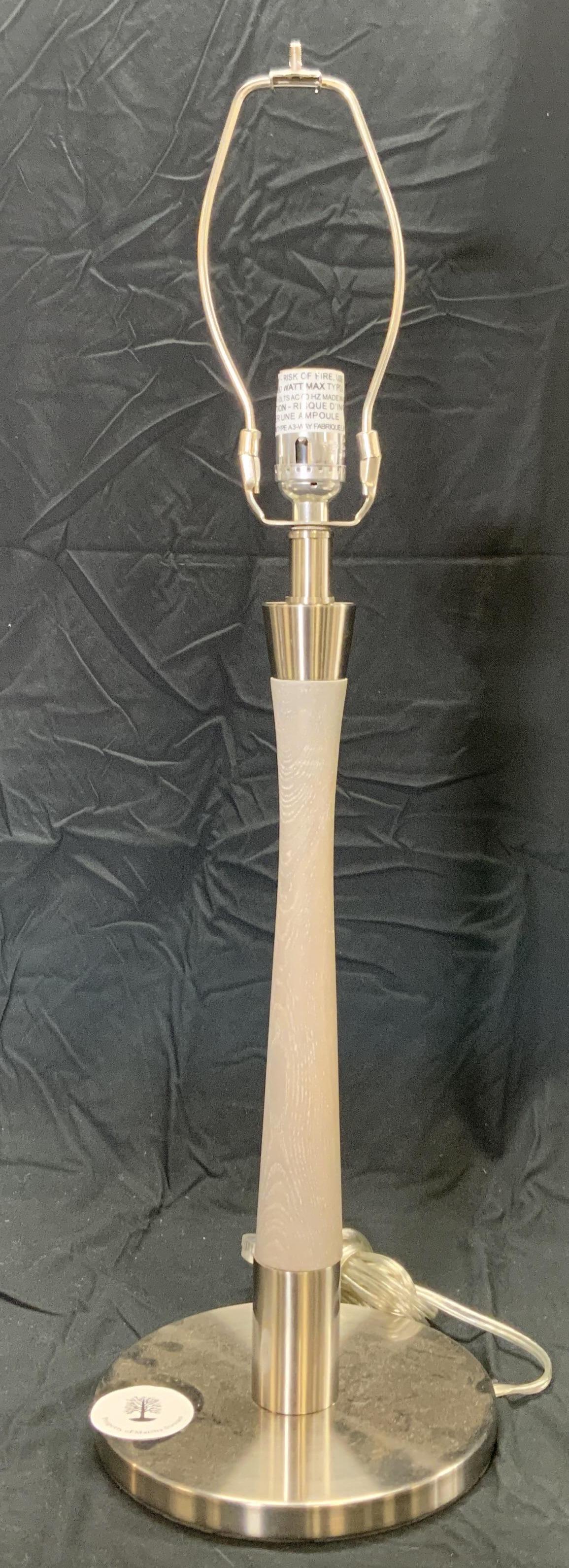 MARTHA STEWART Gray Wood and Metal Table Lamp (1 of 9)