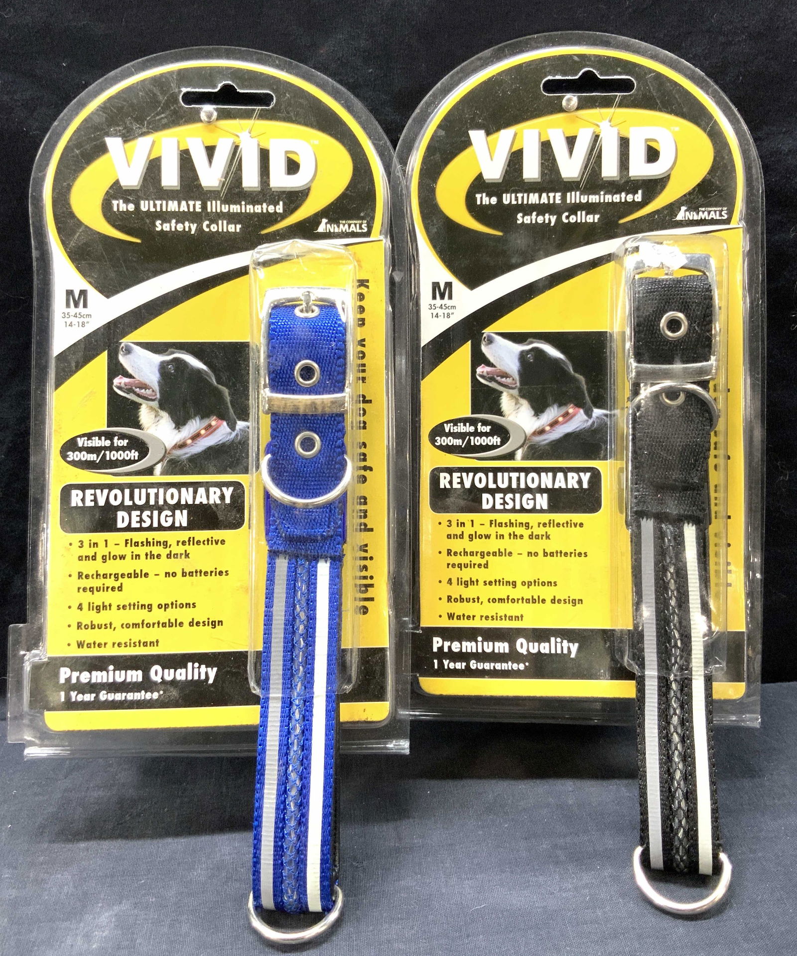2 VIVID Glow In the Dark Light Up Safety Collars (1 of 7)