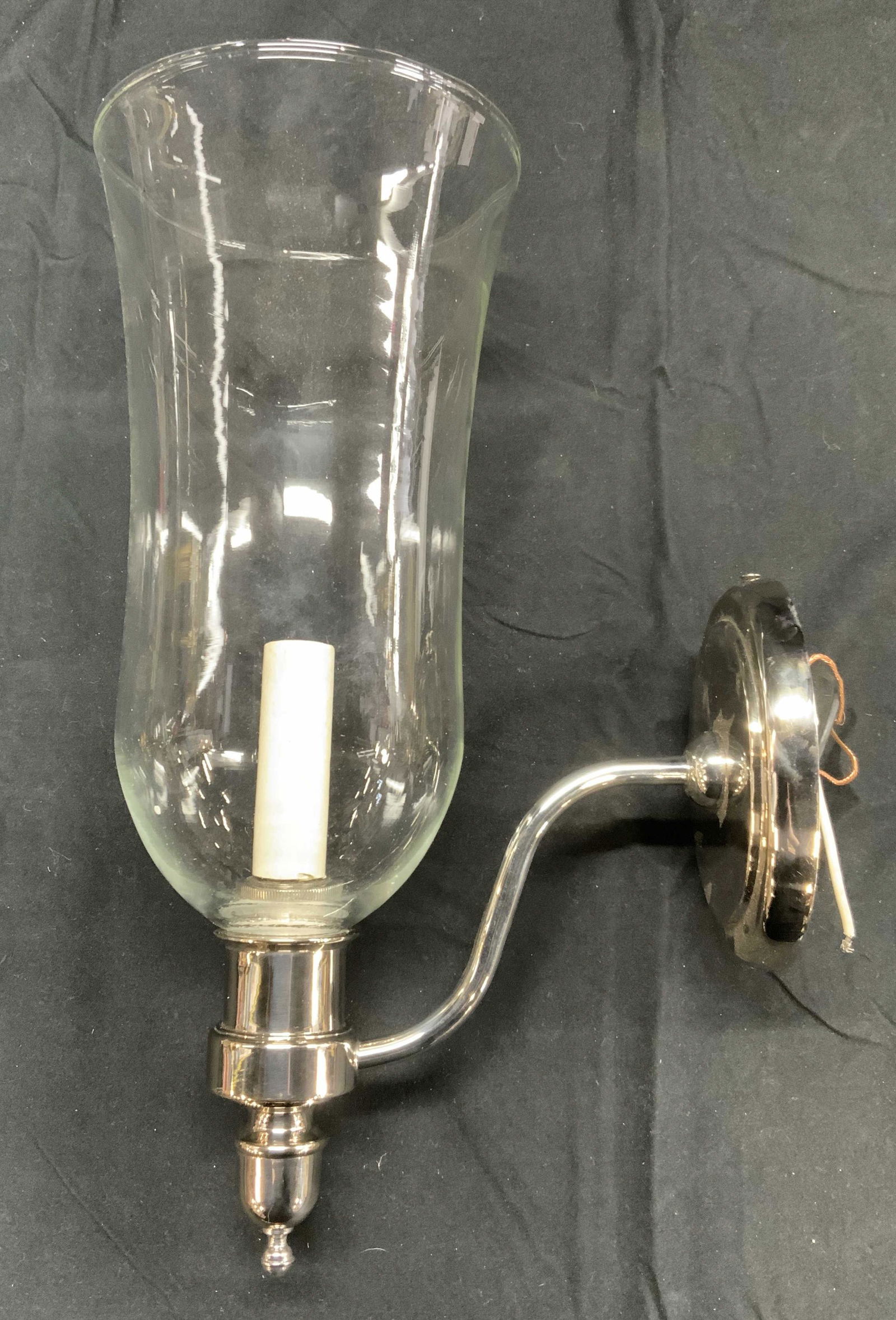 Silver Tone Bell Jar Lantern Sconce (1 of 9)