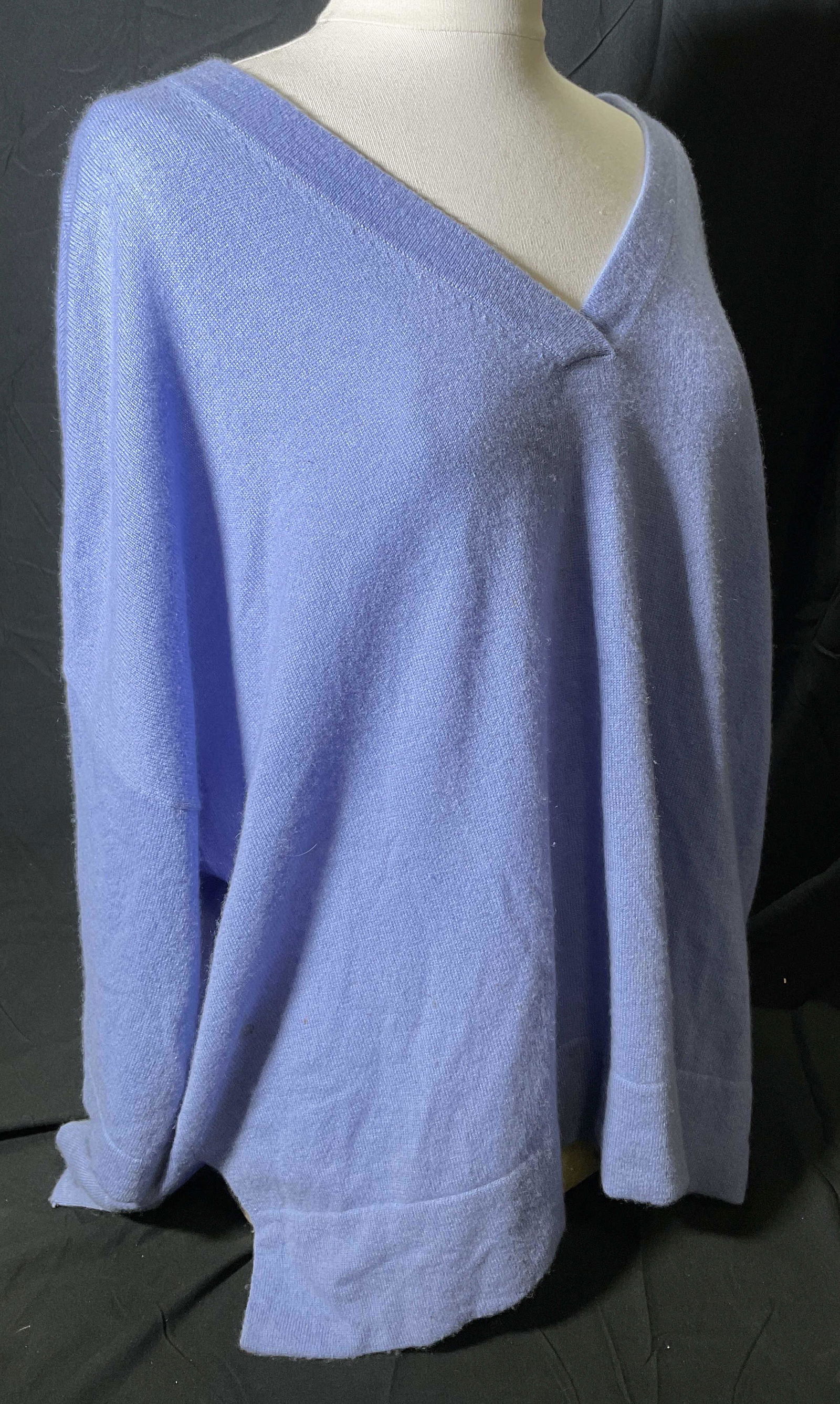 VINCE Light Blue Cashmere Long Sleeve Blouse (1 of 9)