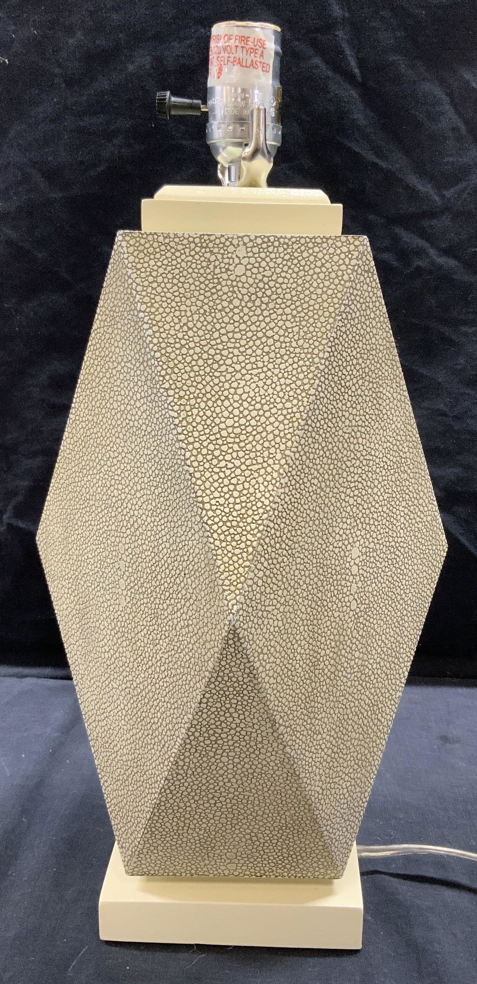 Modern Faux Shagreen Table Lamp (1 of 6)