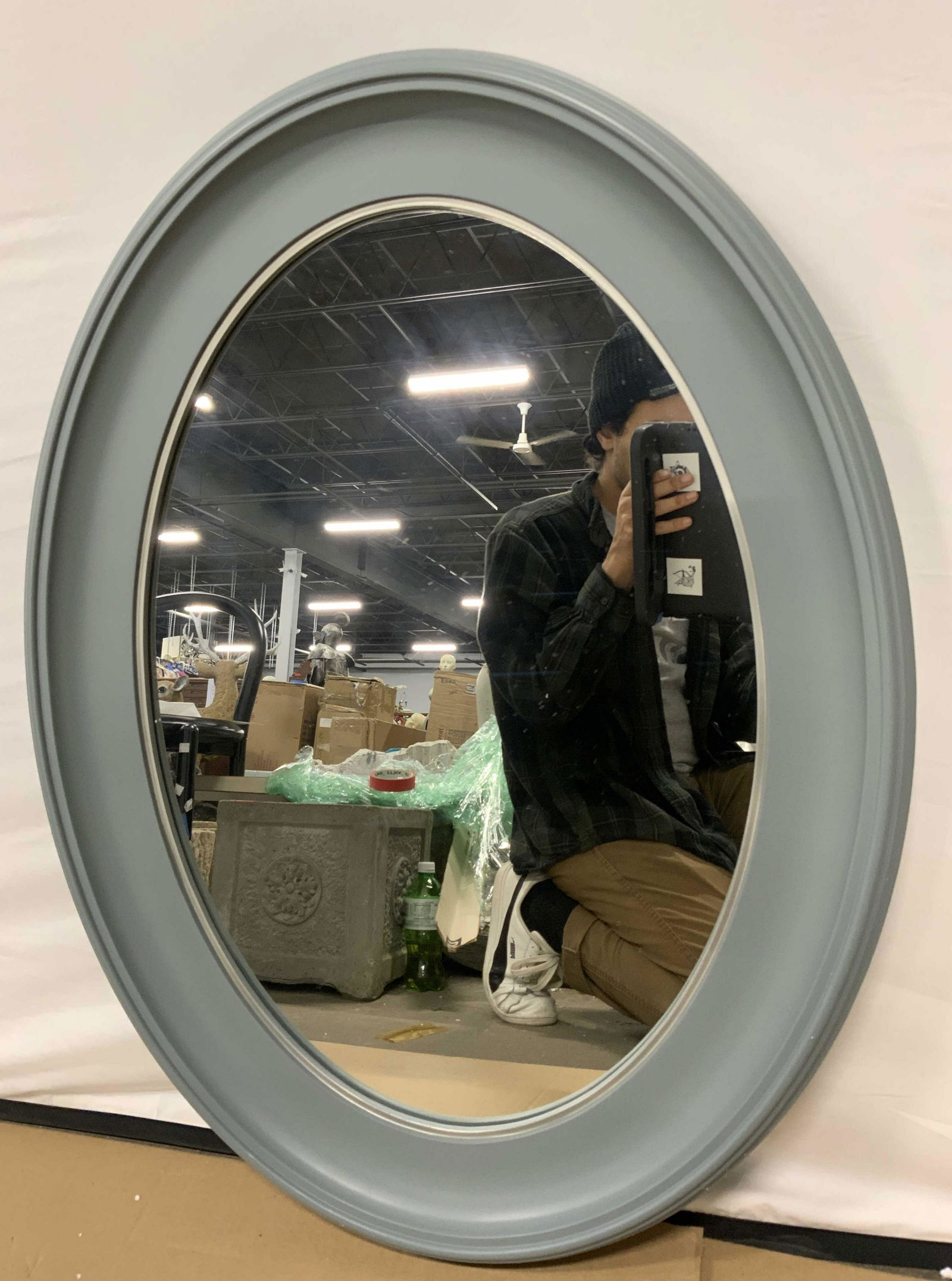 MARTHAMIRRORS Portrait Wall Mirror in Slate Tone (1 of 8)