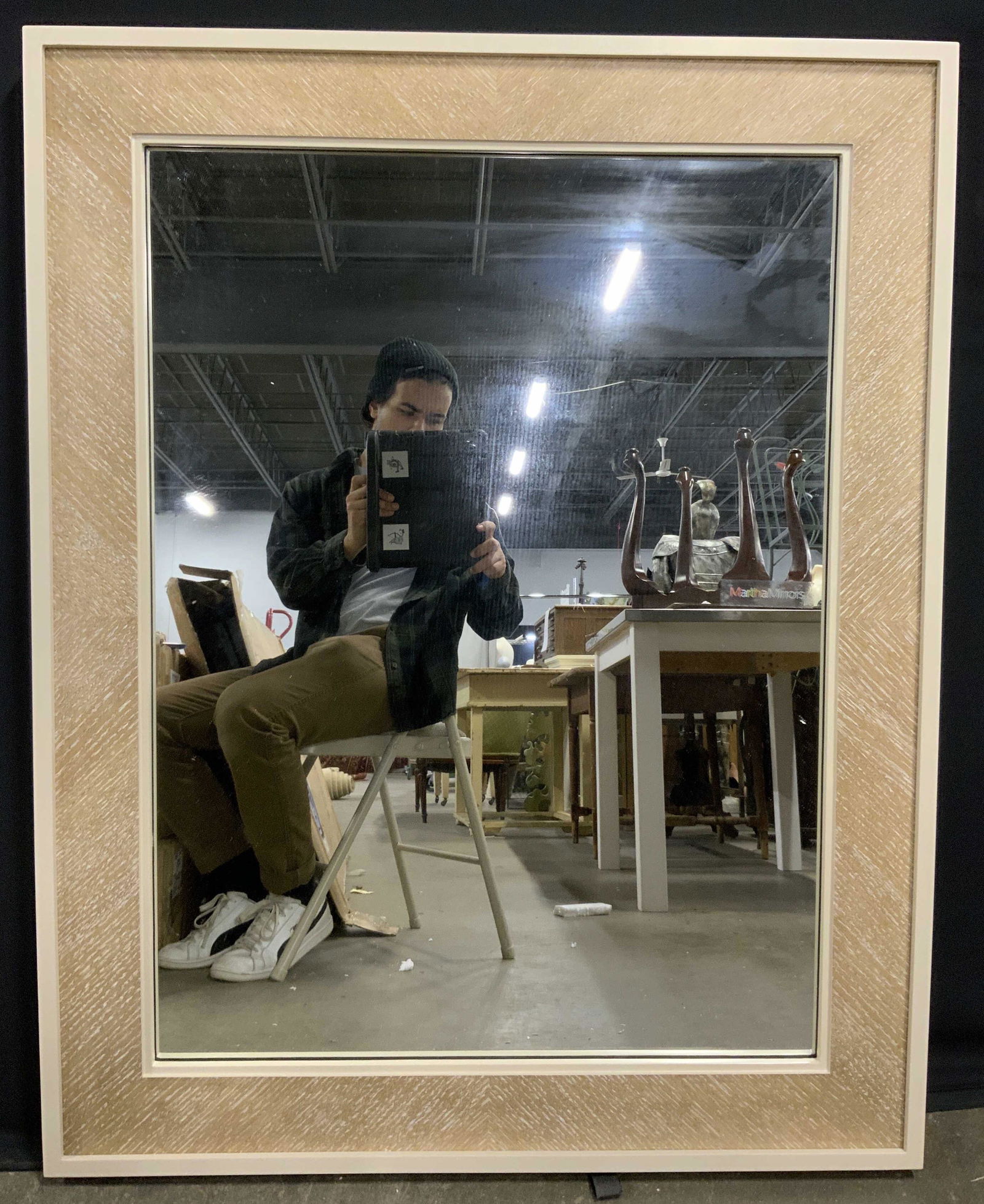 MARTHAMIRRORS Cerused Oak Wall Mirror (1 of 9)