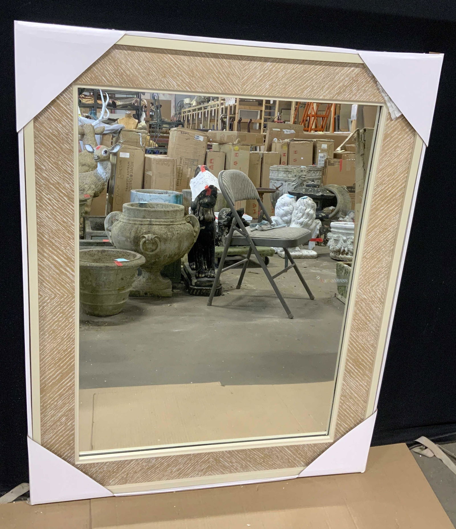 MARTHA MIRRORS Cerused Cream Wall Mirror (1 of 9)