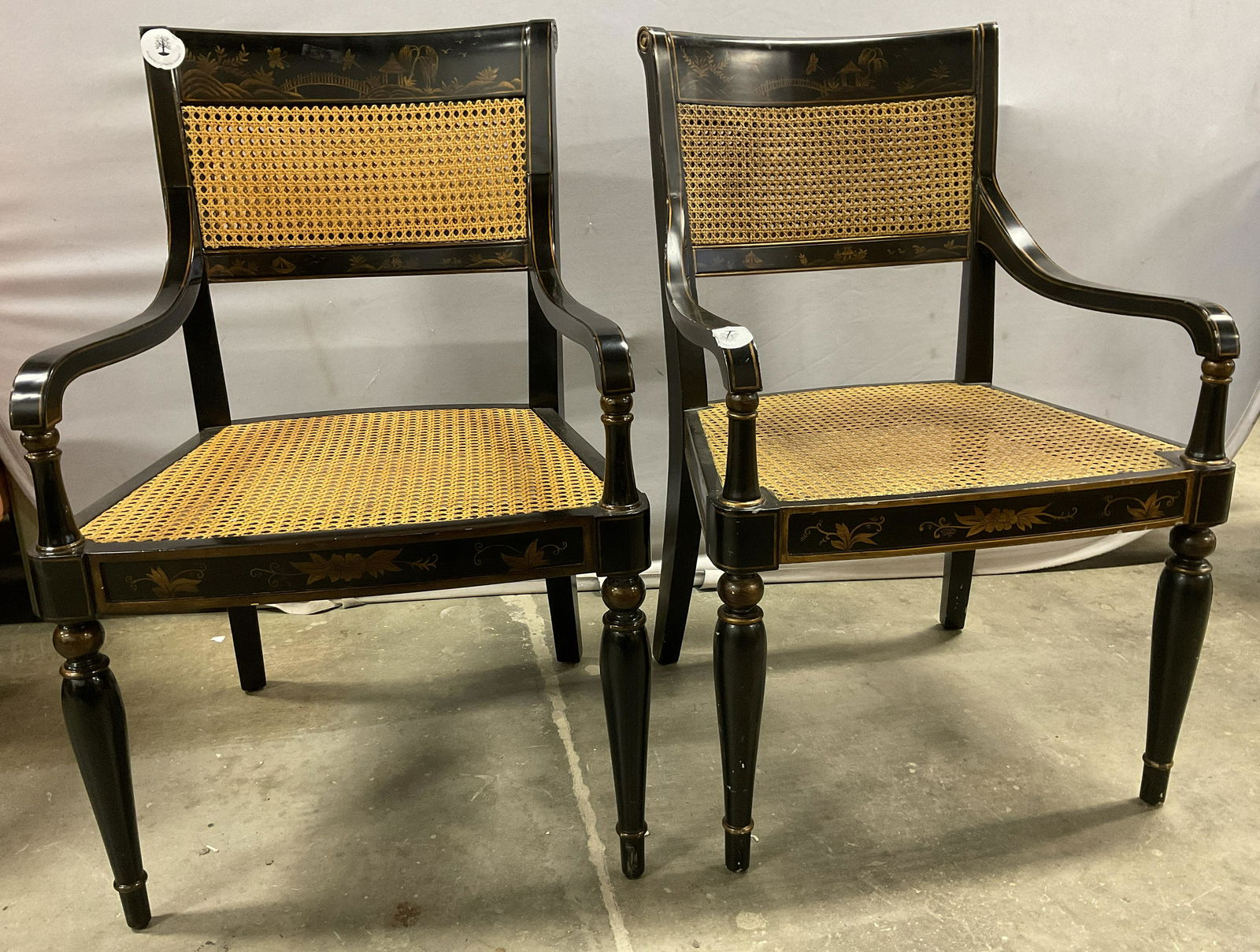 Pair Martha Stewart Vintage Chinese Lacquer Chairs (1 of 15)