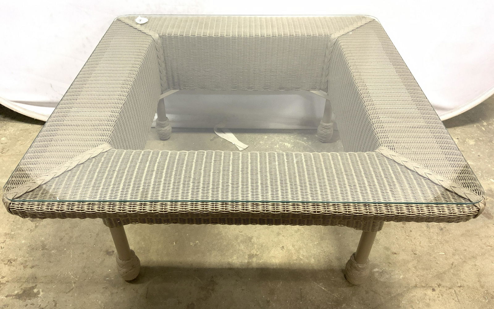 Synthetic Wicker Glass Top Coffee Table (1 of 10)